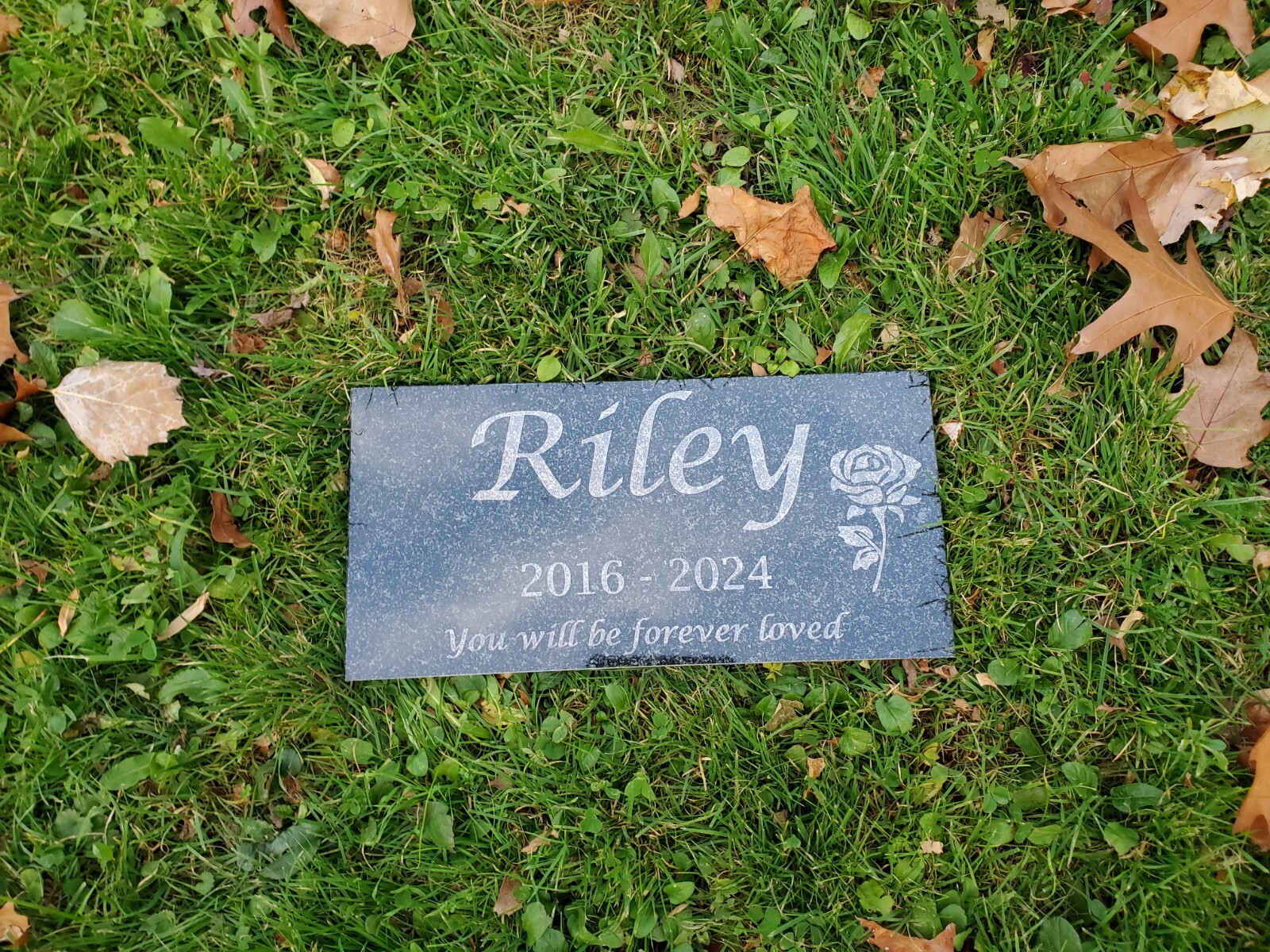 Memorial Granite Stone Engraved Grave Marker Headstone Garden Burial Plaque t6