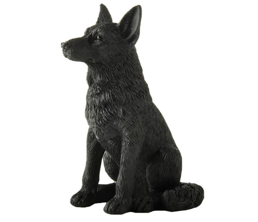 Holiday Stocking Stuffer 3.5″ Black German Shepherd Dog Sitting Up Figurine