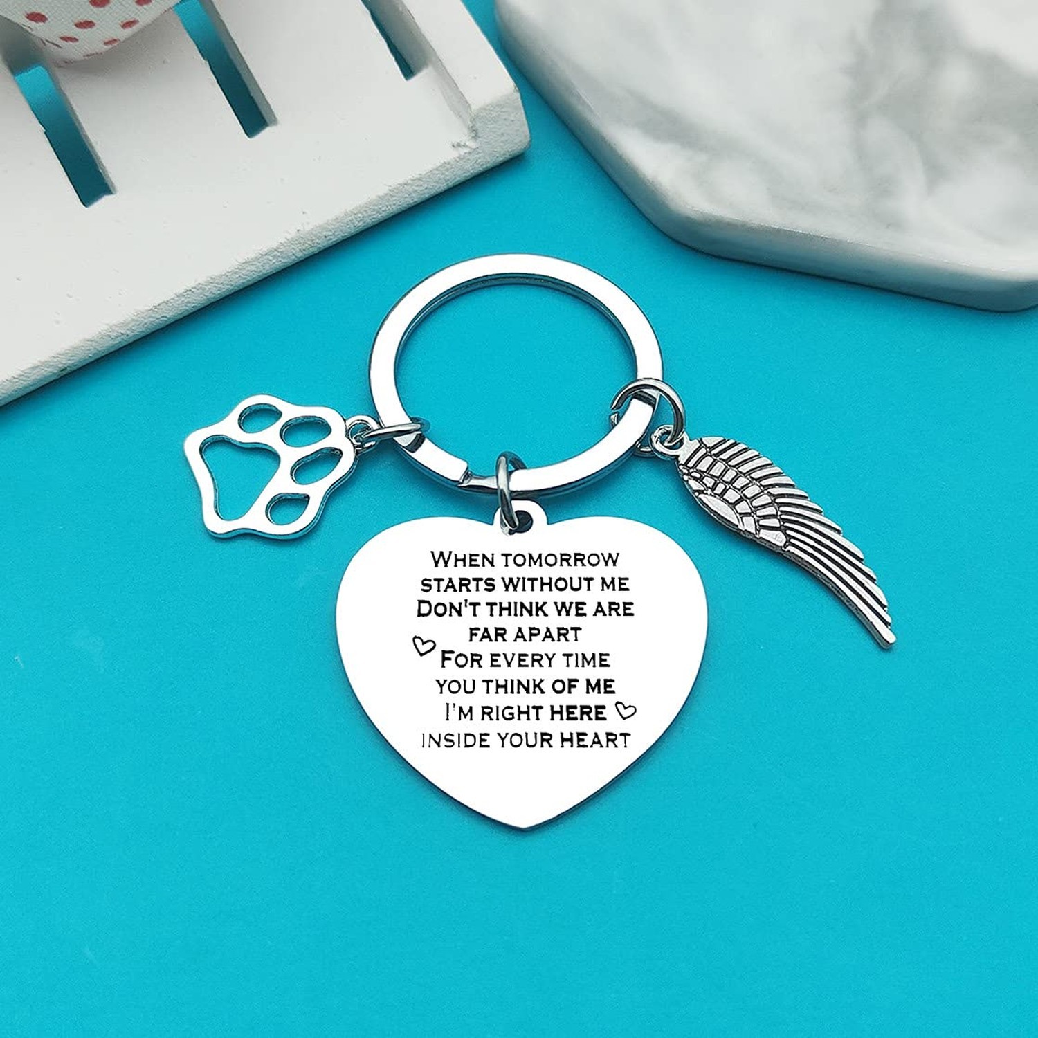Xiahuyu Pet Memorial Keychain Pet Loss Gifts Loss of Dog or Cat Memorial Gift…