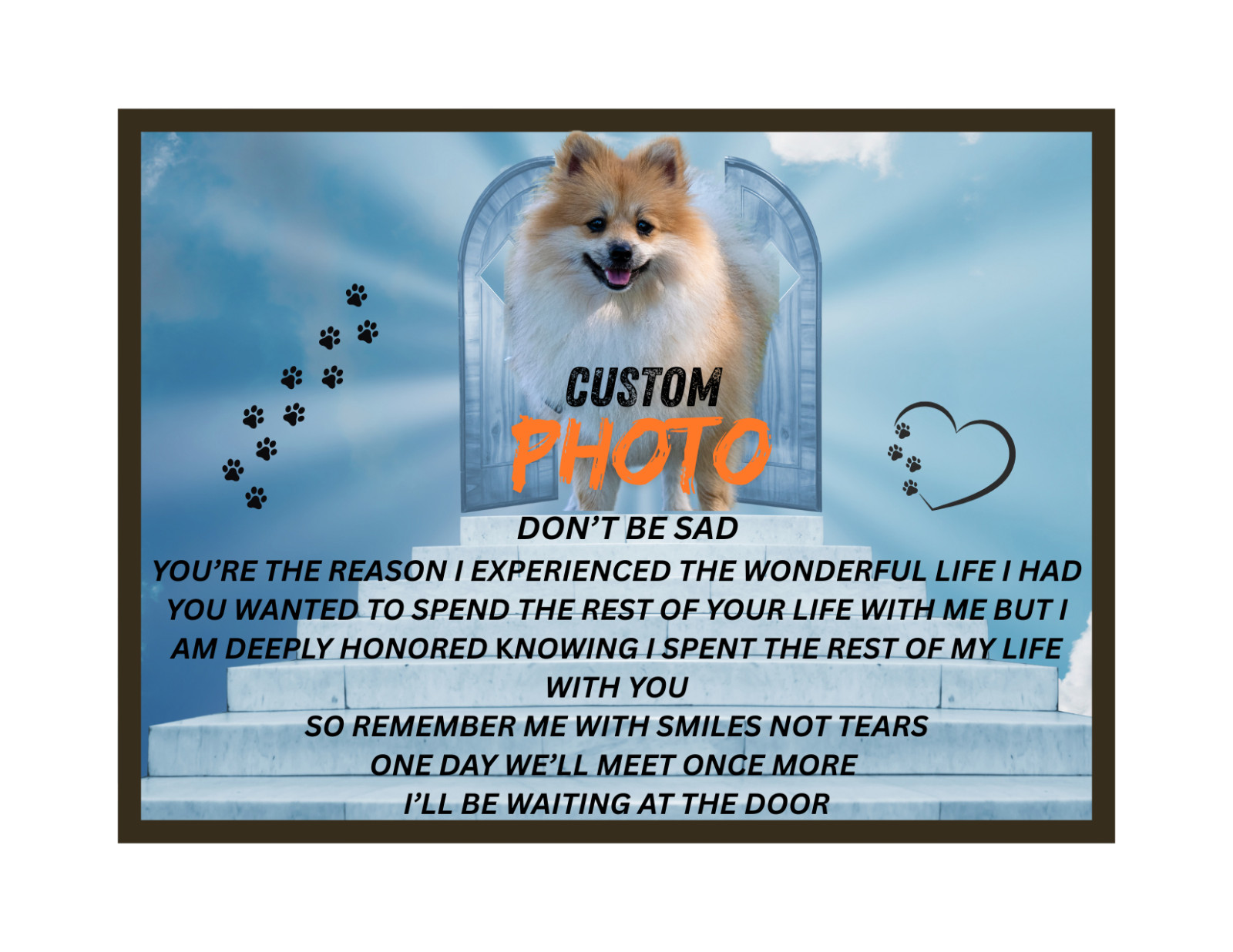Custom Photo Pet Memorial Fridge Magnet Rainbow Bridge Pet Loss Gift