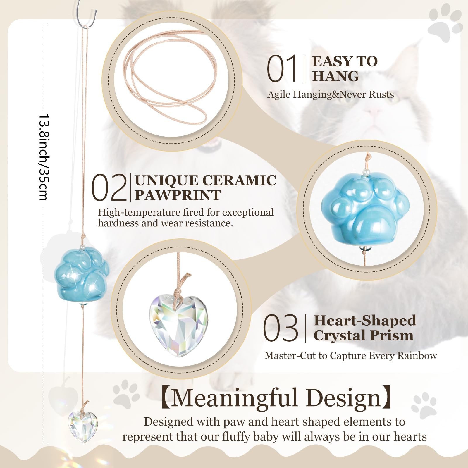 Pet Memorial Gifts for Dogs and Cats – Suncatcher Wind Chime Dog Memorial Gif…