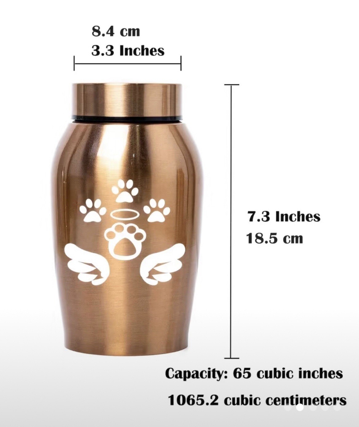 Red & Silver Paw Prints Pet Cremation Urn for Cats, Dog, any other loved one.