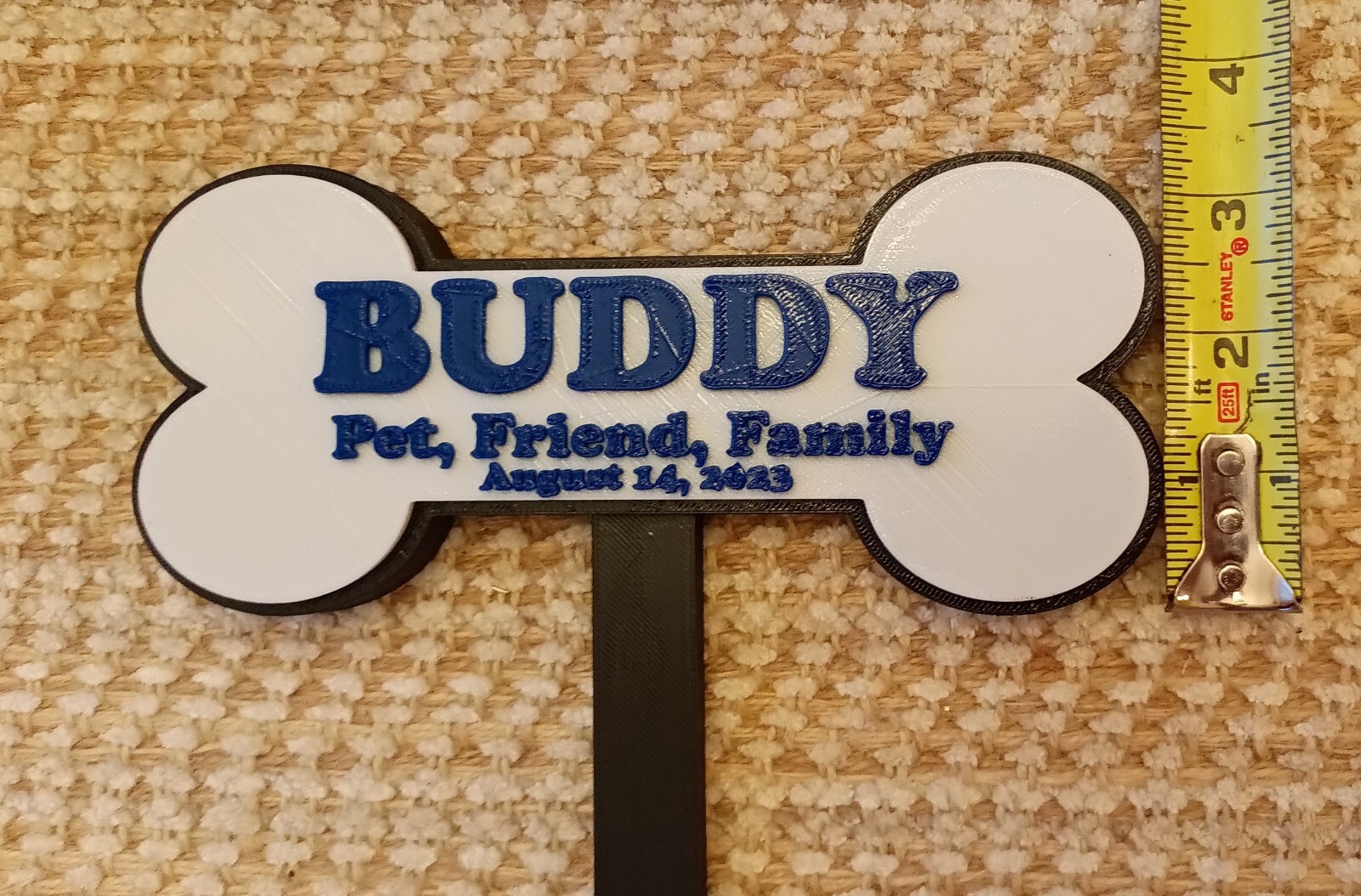 Personalized Pet Burial/Memorial Marker. Heavy-duty 3D Printed. Free Shipping!