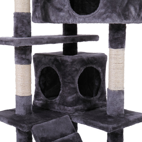Cat Tree Cat Tower With Catching Ball, Plush Mat, Ladder And Indoor Cat Apartmen