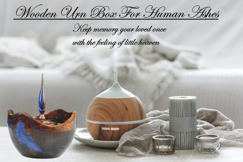 Wooden Urns for Human Ashes Adult Male Female – Cremation Urn Large Wood Urn Box