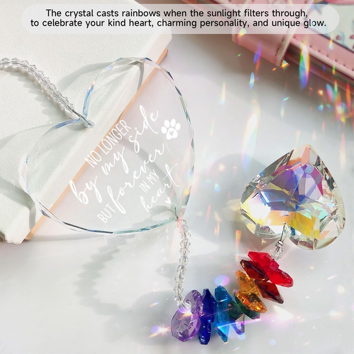 Pet Memorial Crystal Suncatcher, Dog Memorial Gifts, Pet Sympathy Loss of Dog…