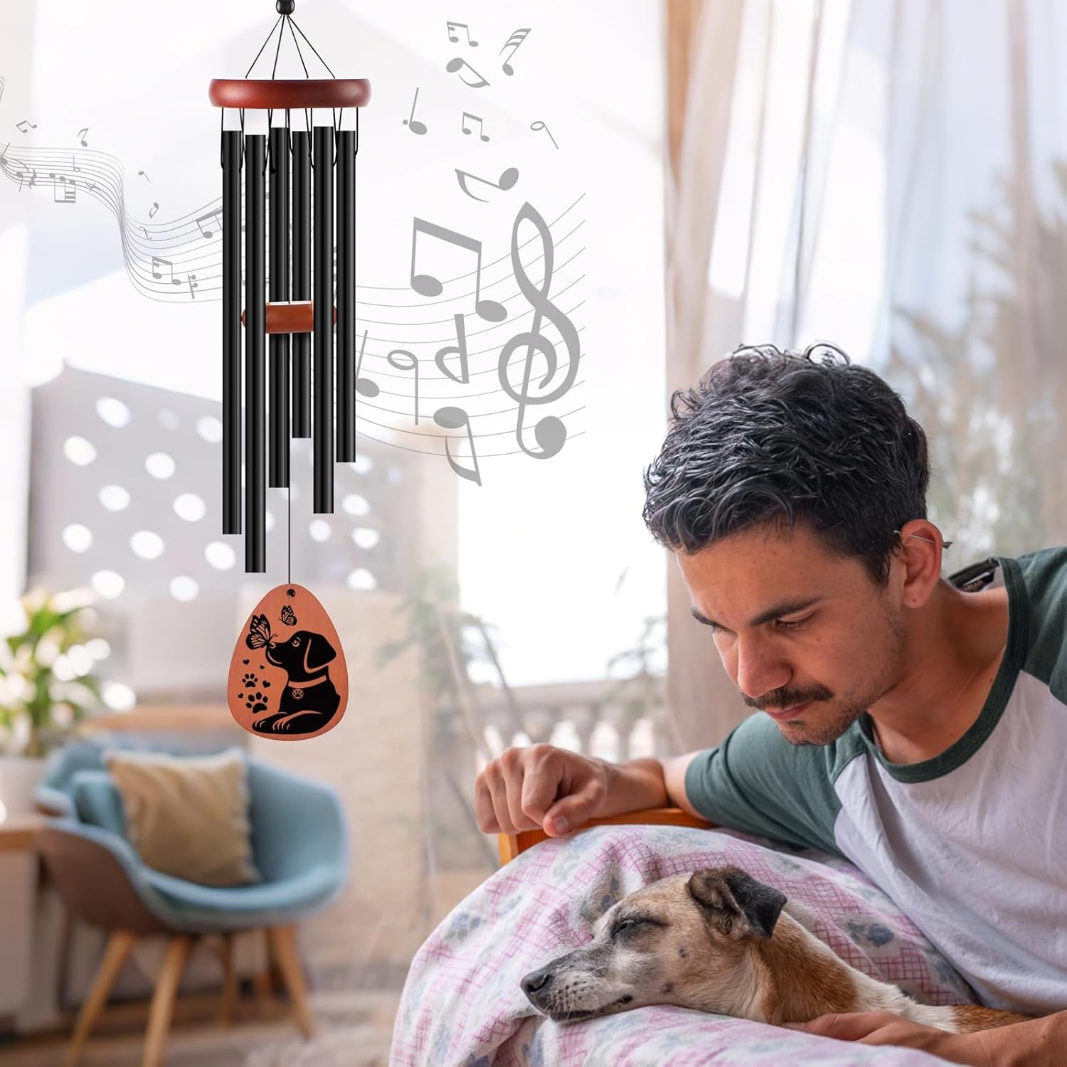 Dog Memorial Gifts Wind Chimes Loss of Dog Sympathy Windchime Puppy Passing Away