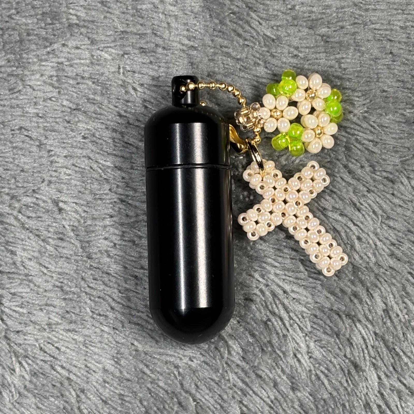 Cremation Ashes Keychain – Cremation Keepsake(beige cross and beige ornaments)