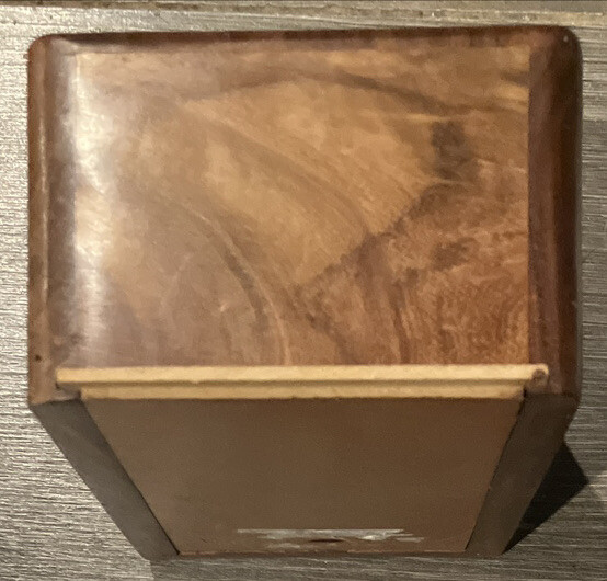 Carved Wood Box for Memorial Keepsake Cremation Ashes of Small Cat or Dog 6”x4”