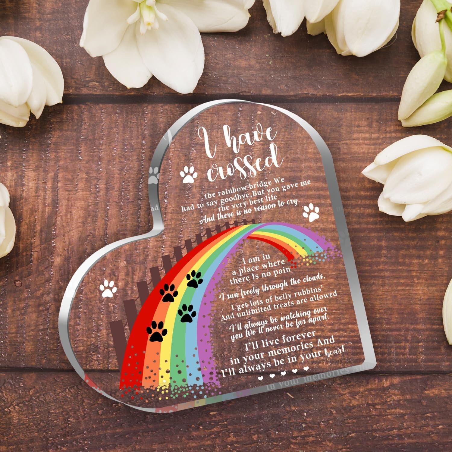 Pet Memorial Acrylic Rainbow Bridge Decorations – Sympathy Gifts for Loss of …