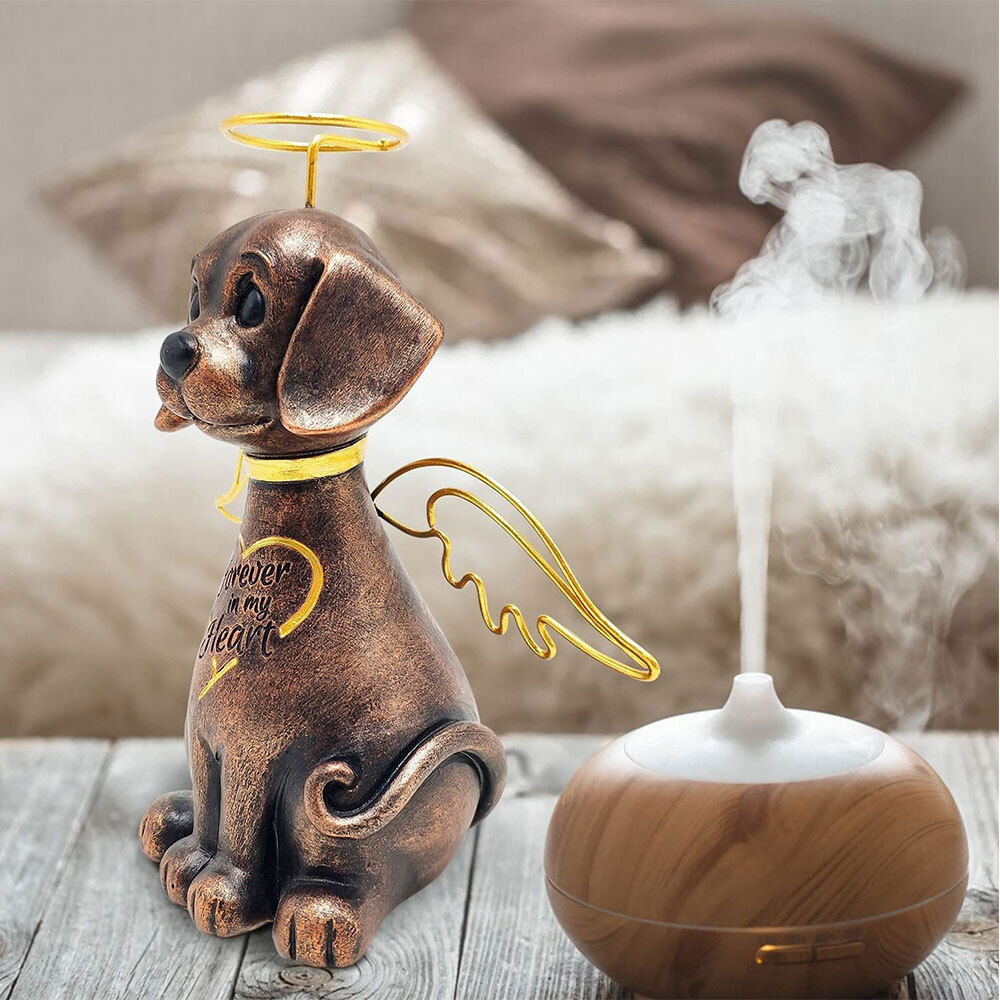 “Forever in my Heart” Pet Dog Cat Memorial Polyresin Statue With Angel Wing Gift