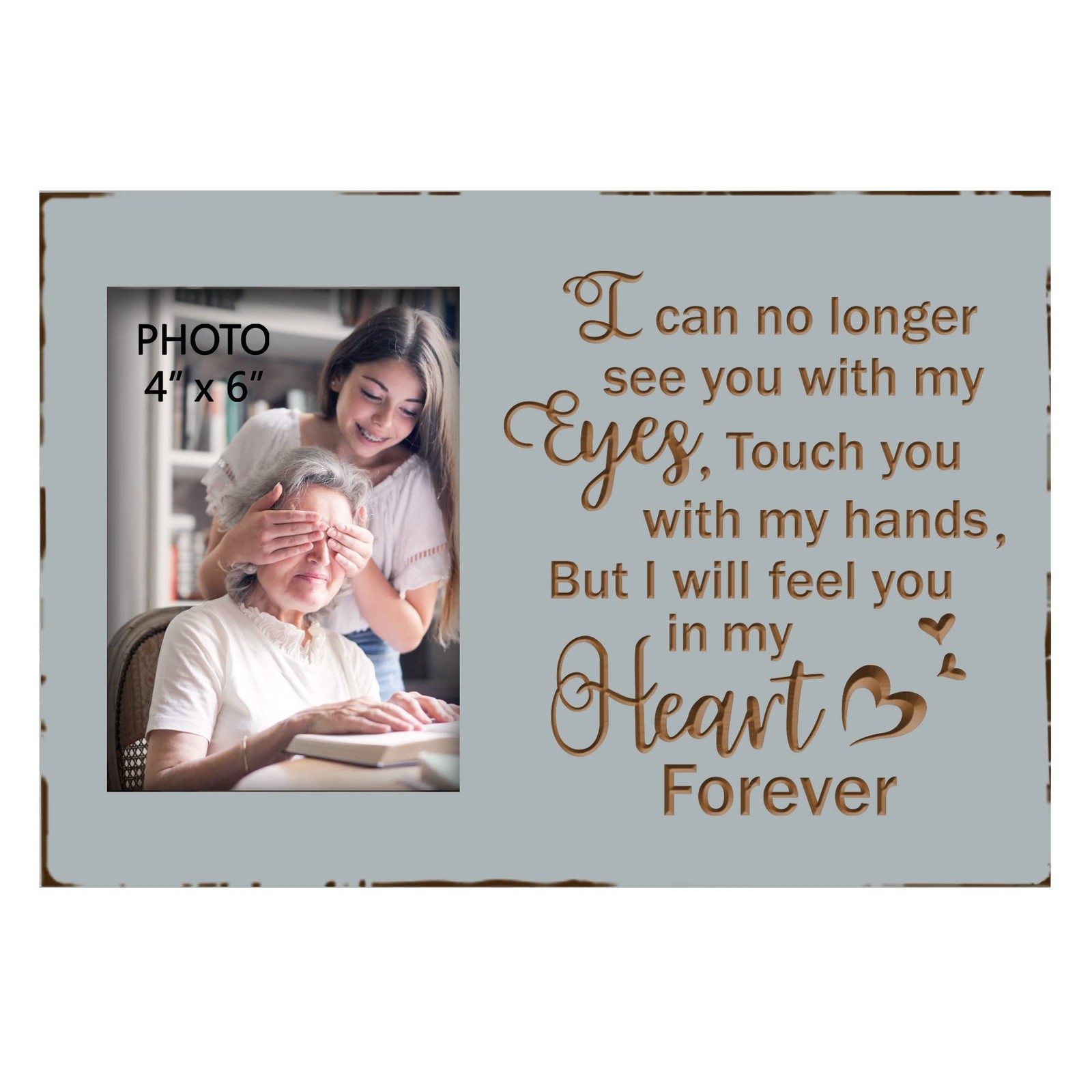 Yudarte Wooden Engraved Memorial Picture Frame 4×6 Inches Photo – Bereavement…