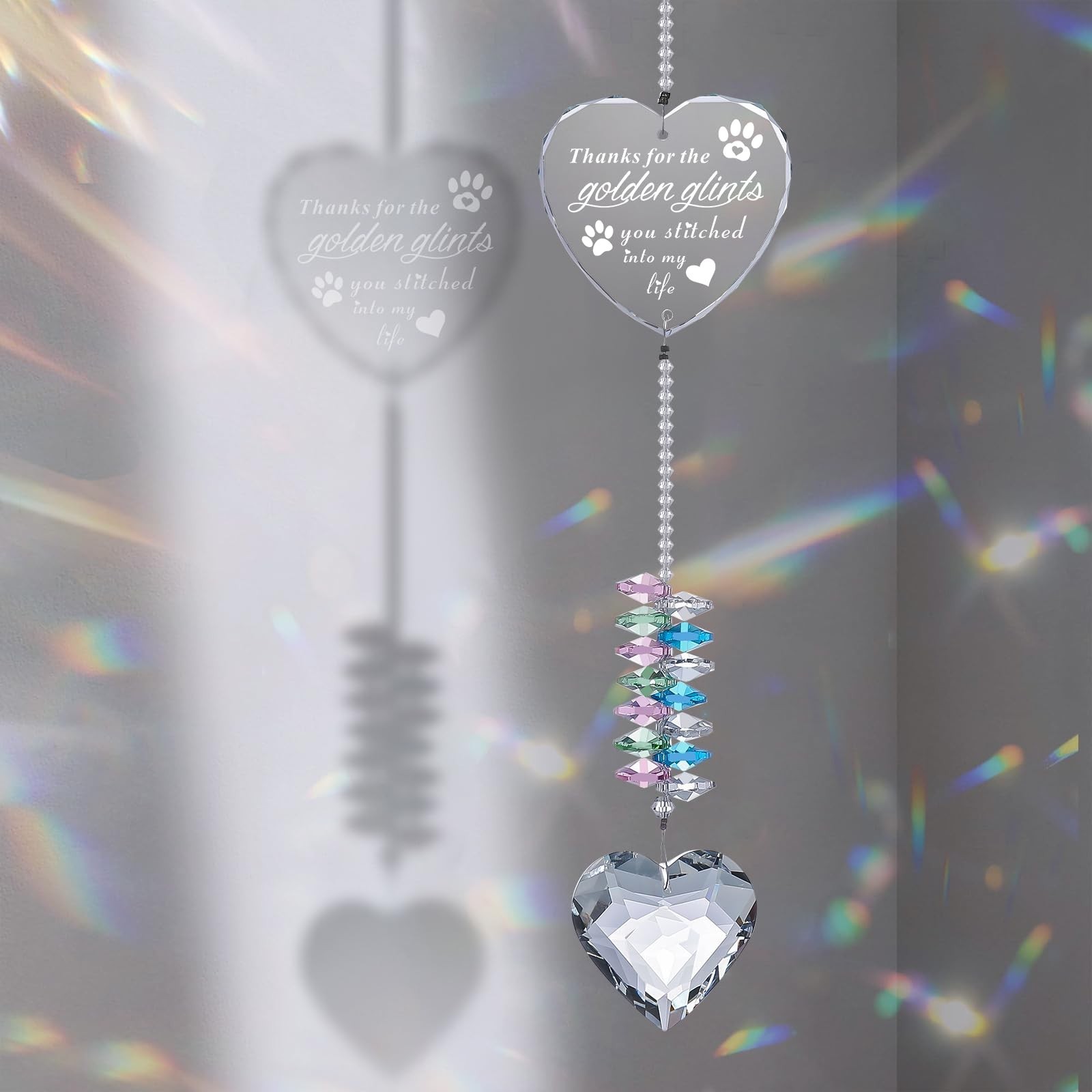 Sympathy Gift for Loss of Pet | Dog & Cat Memorial Crystal Suncatcher | Pet L…