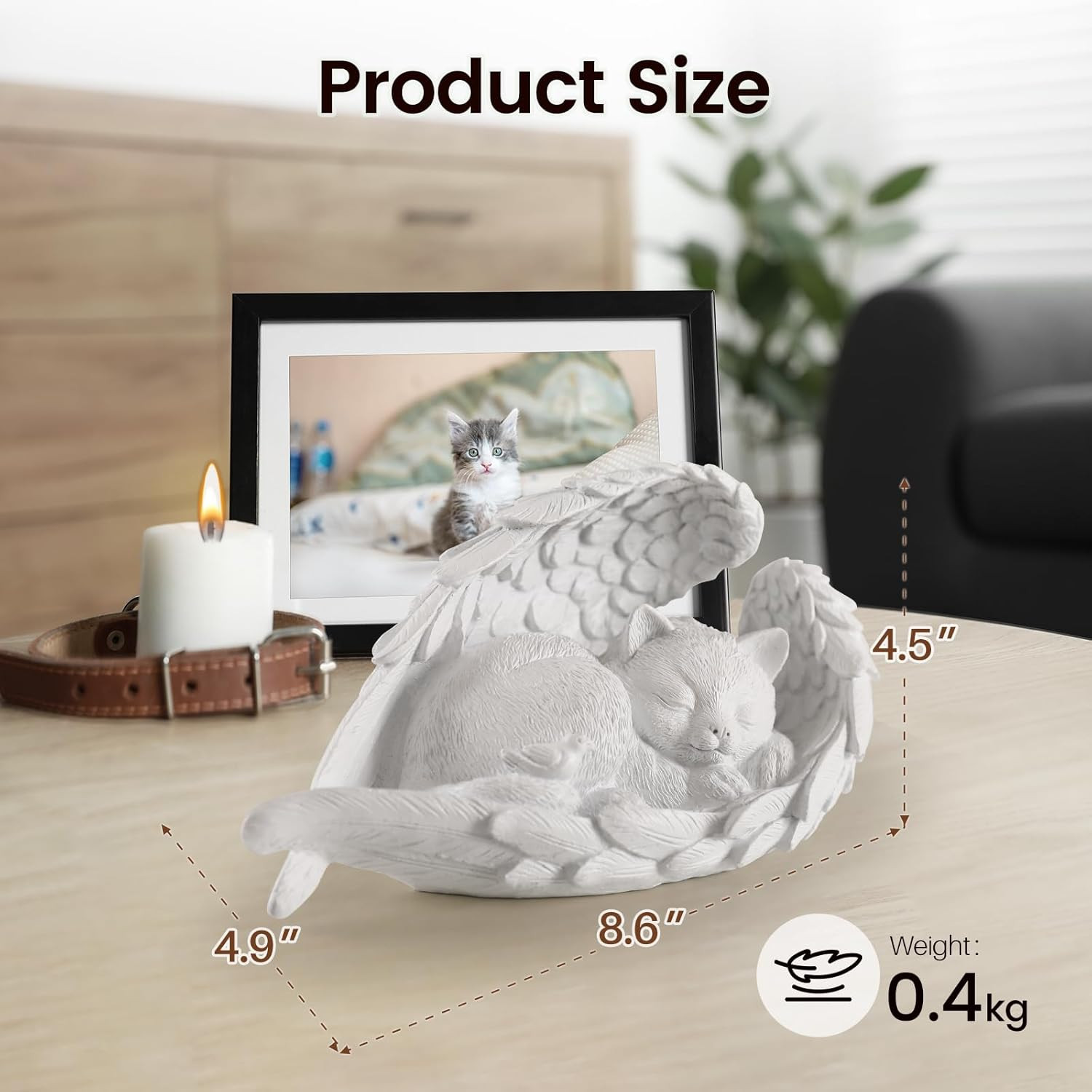 Cat Memorial Stone for Outdoor, Pet Memorial Stones for Cats with Personalized E