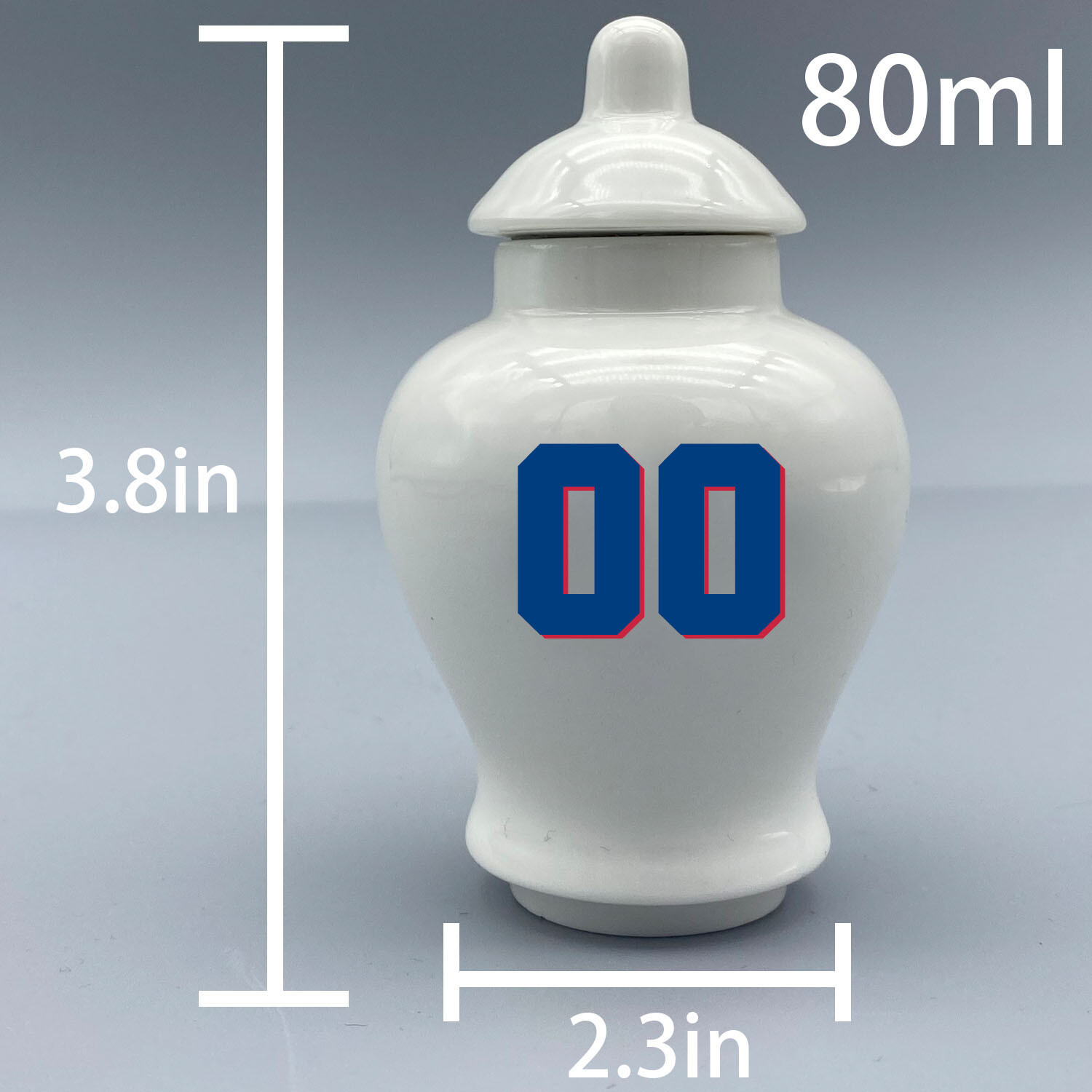 Ceramic Mini Urn for New York Giants Football Theme, Custom Text & Number