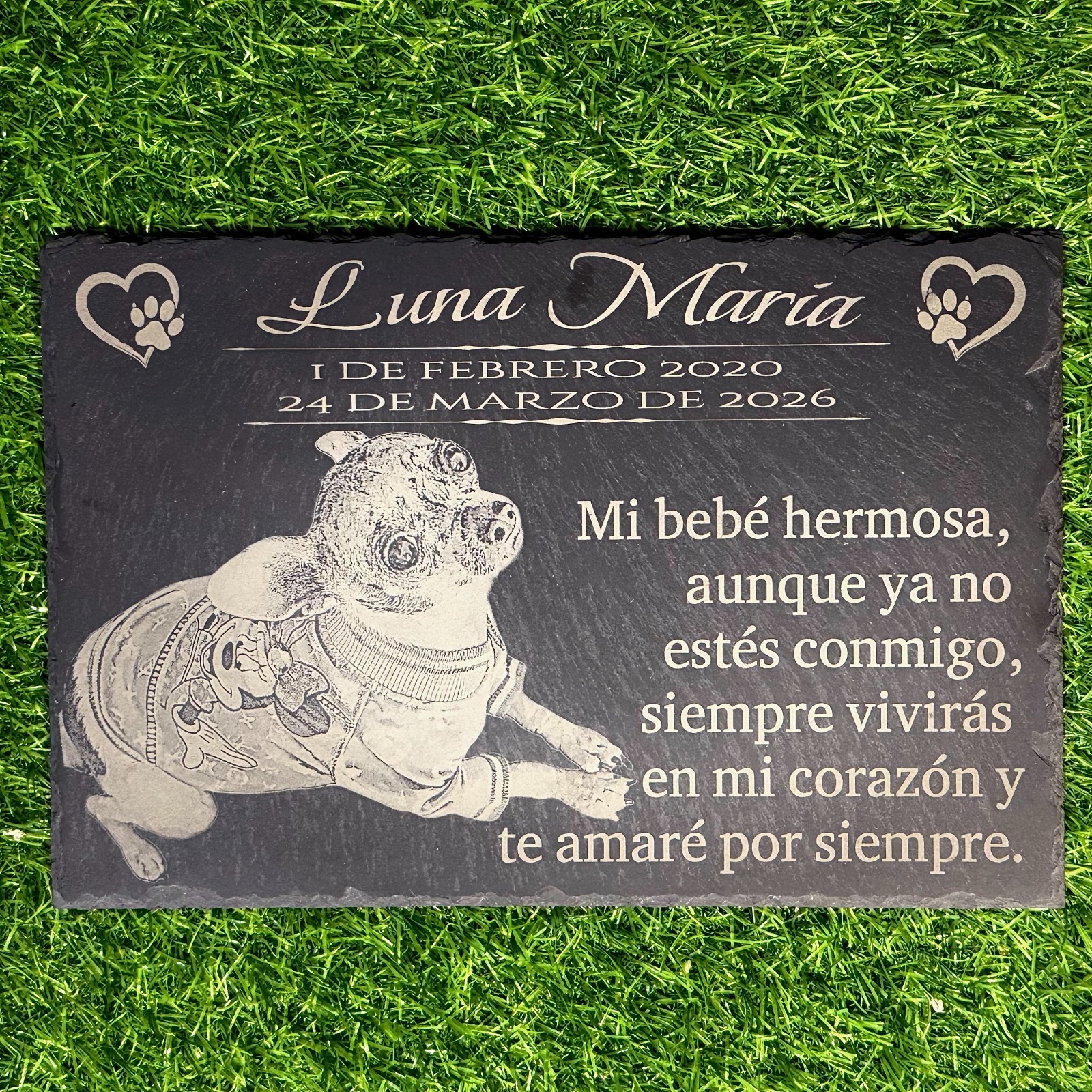 Custom Laser Engraved Pet Memorial Stone Plaque Personalized Dog Cat Grave stone