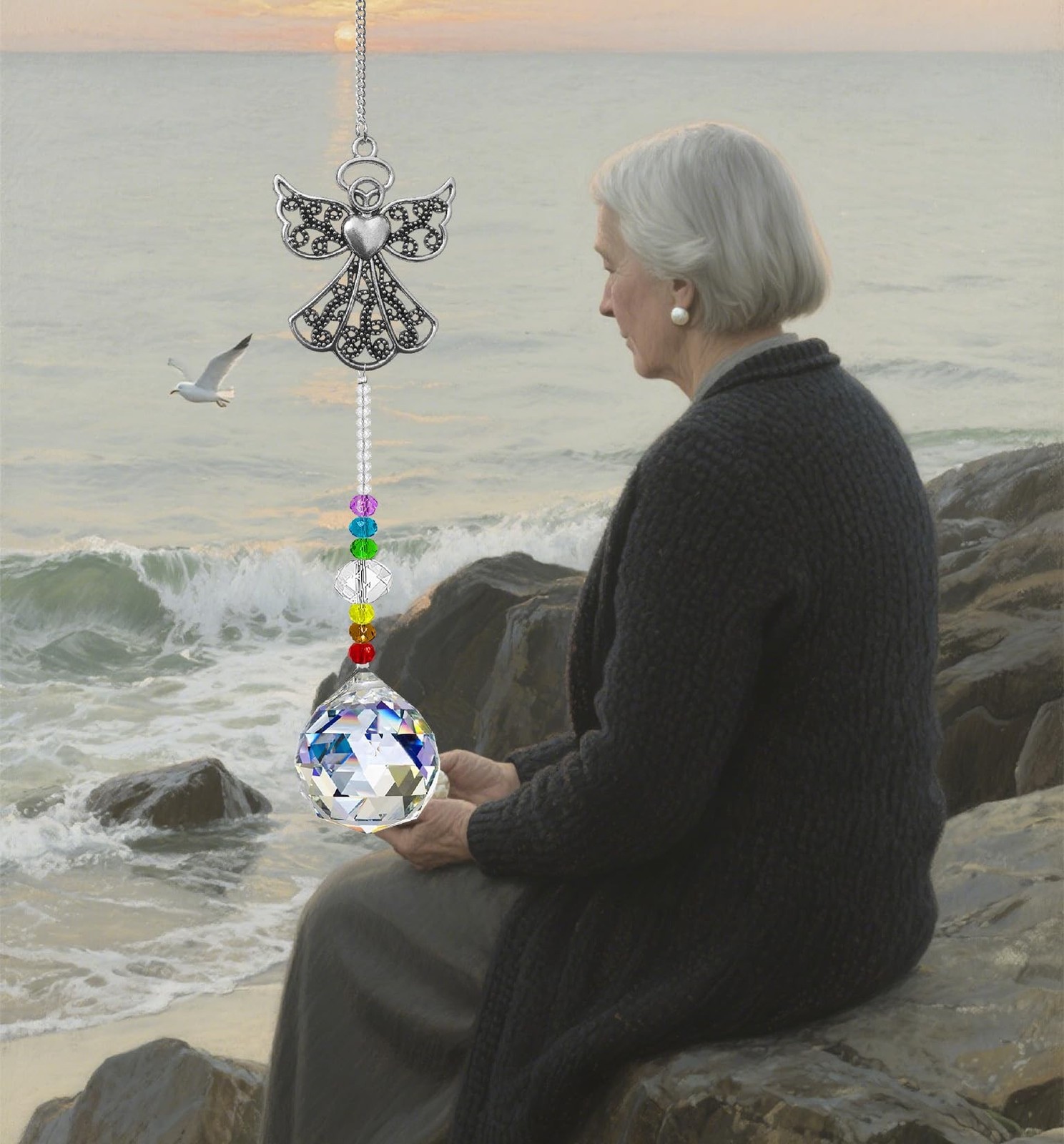 Memorial Crystal Suncatcher,Unique Sympathy Gifts for Loss of Loved One Cryst…