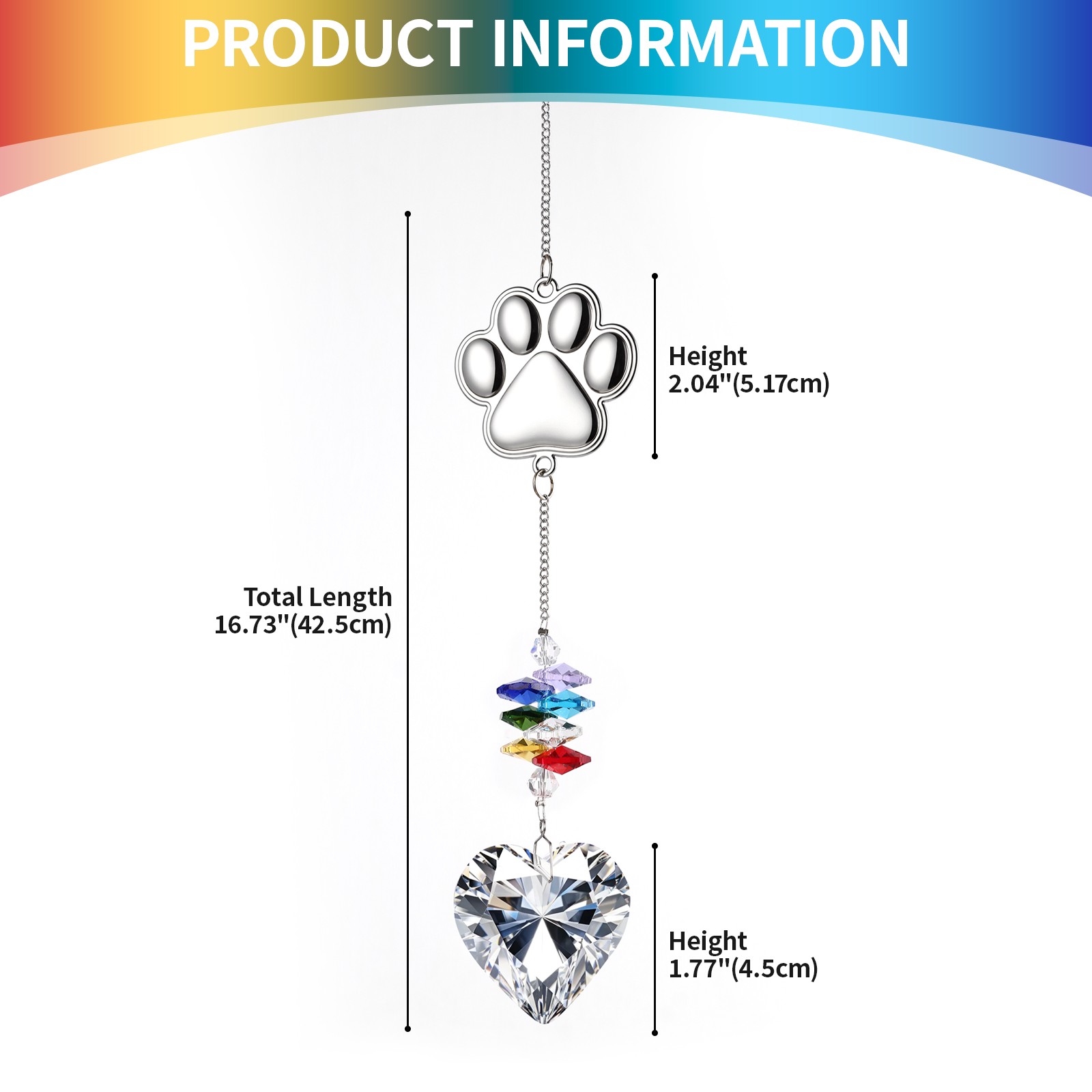 Pet Memorial K9 Crystal Light Catcher with Paw Pendant Sympathy for Cat Dog Loss