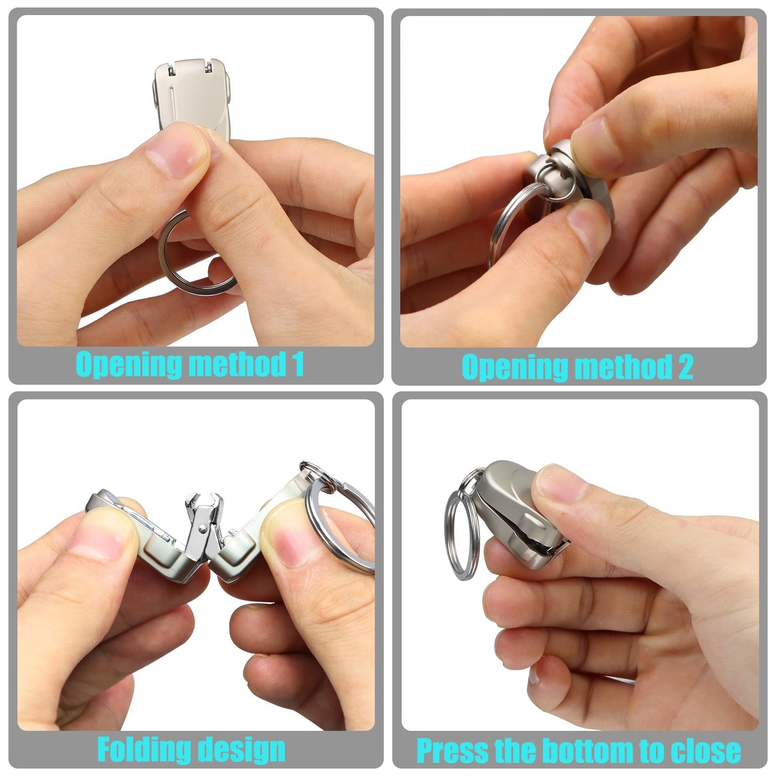 Portable Folding Mini Nail Clippers,All Metal Compact Small Nail Trimmers wit…