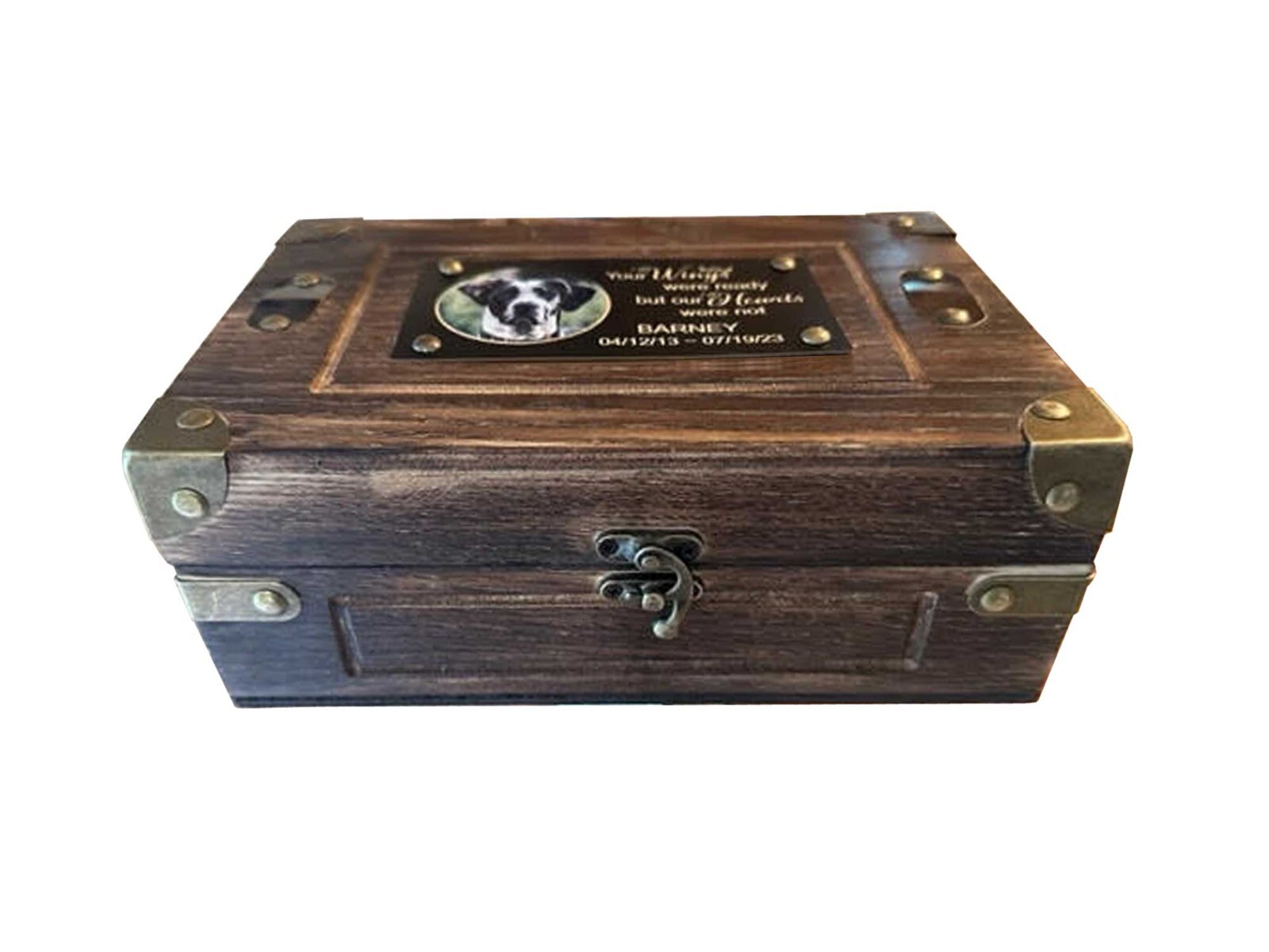 Custom Pet Urn, Engraved Photo Plate, Large or Small Pet Urn, Picture Pet Urn