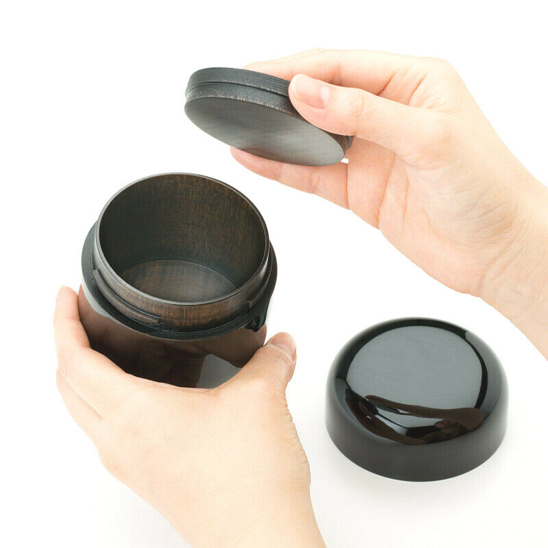Kinari Black Small Keepsake Urn for Human Ashes Lacquer decoration