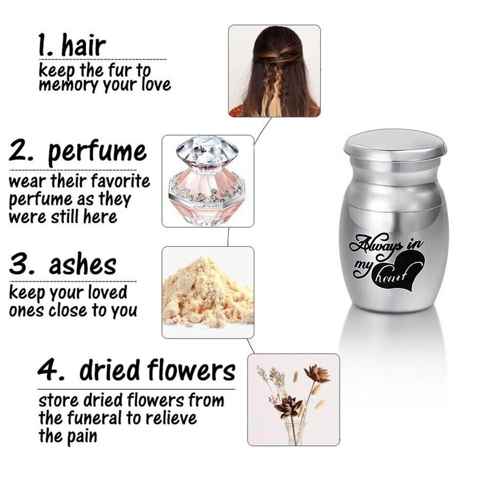 Small Cremation Urn Jar Holder Keepsake for Human Pet Ashes Memorial Funeral Box