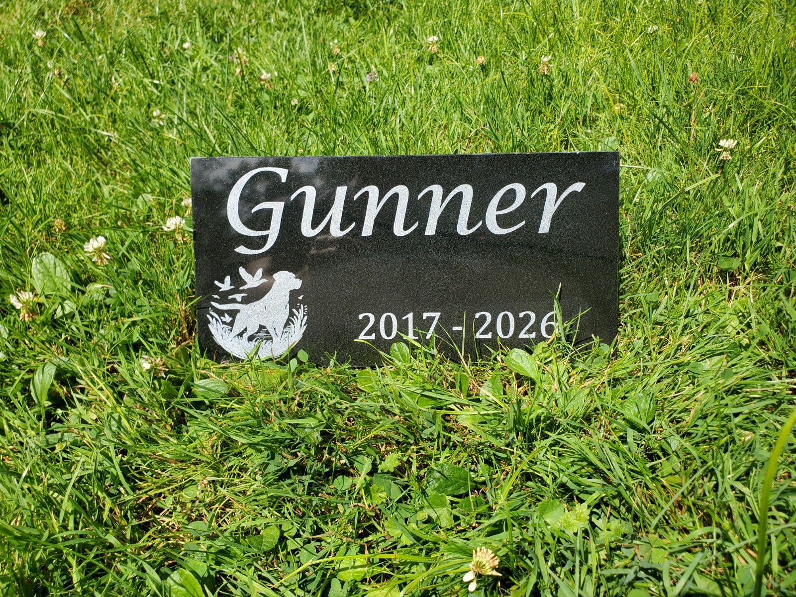 Hunting Dog Grave Marker Headstone Garden Pet Loss Memorial Burial Stone t25