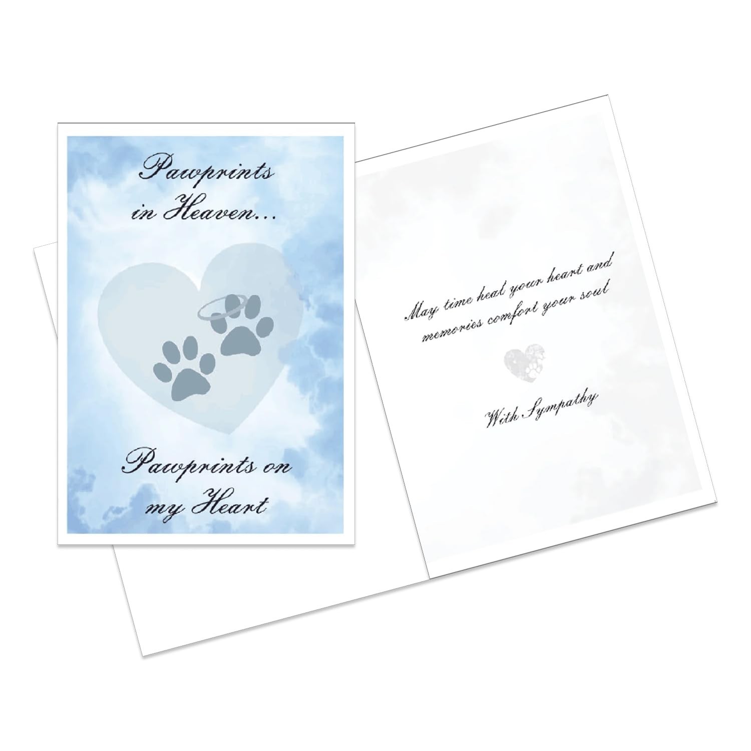 Dog Speak Pet Sympathy Card – Pawprints in Heaven, Pawprints on my Heart – Pe…