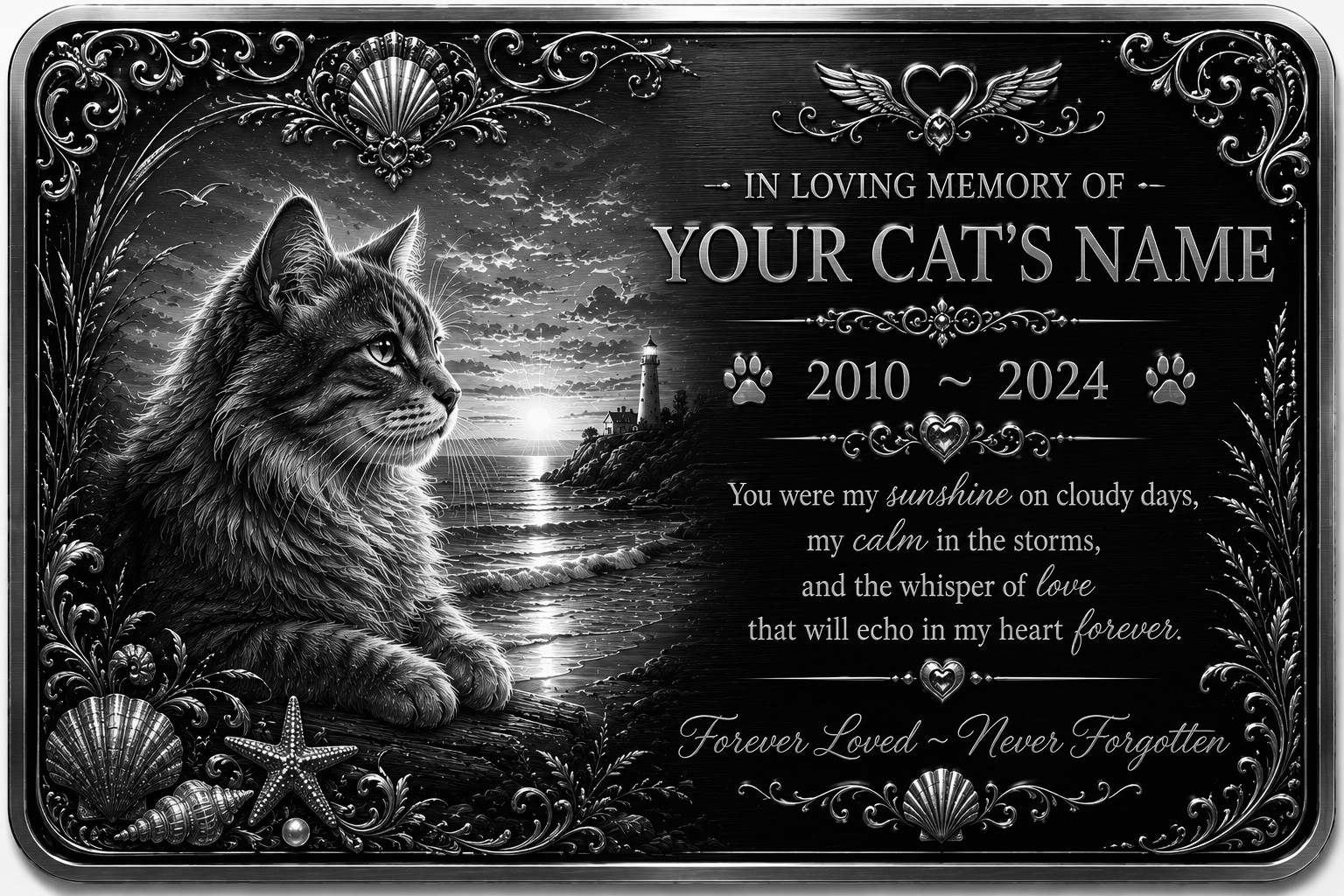 Personalised Pet Memorial Plaque Custom Photo Engraved Aluminium Dog Cat Horse
