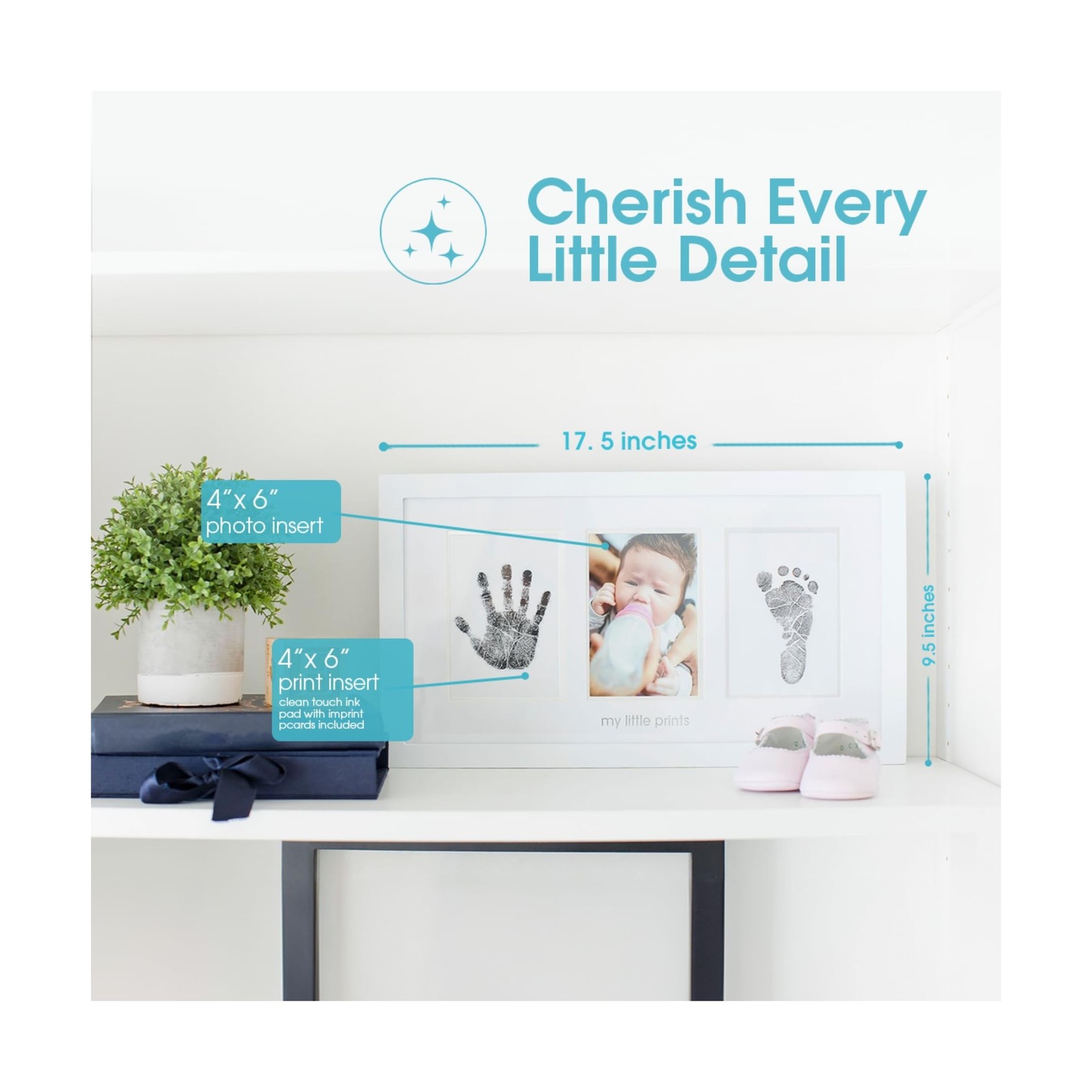 Pearhead Baby Hand and Footprint Kit – Inkless No Mess Clean-To… USA FAST SHIP