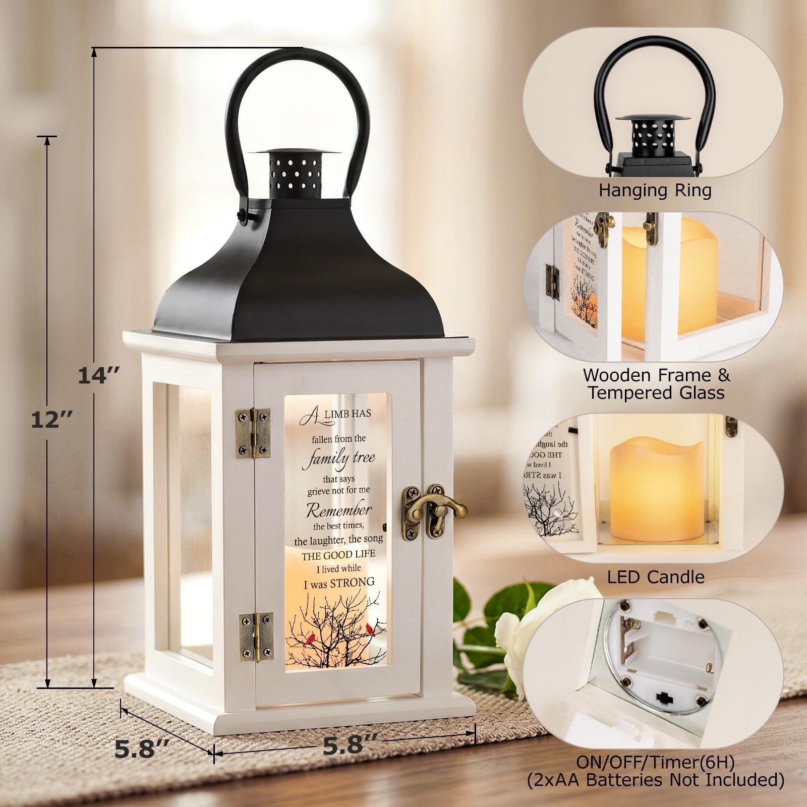 Memorial Lantern – Bereavement Sympathy Gifts for Loss of Loved One Memorial …