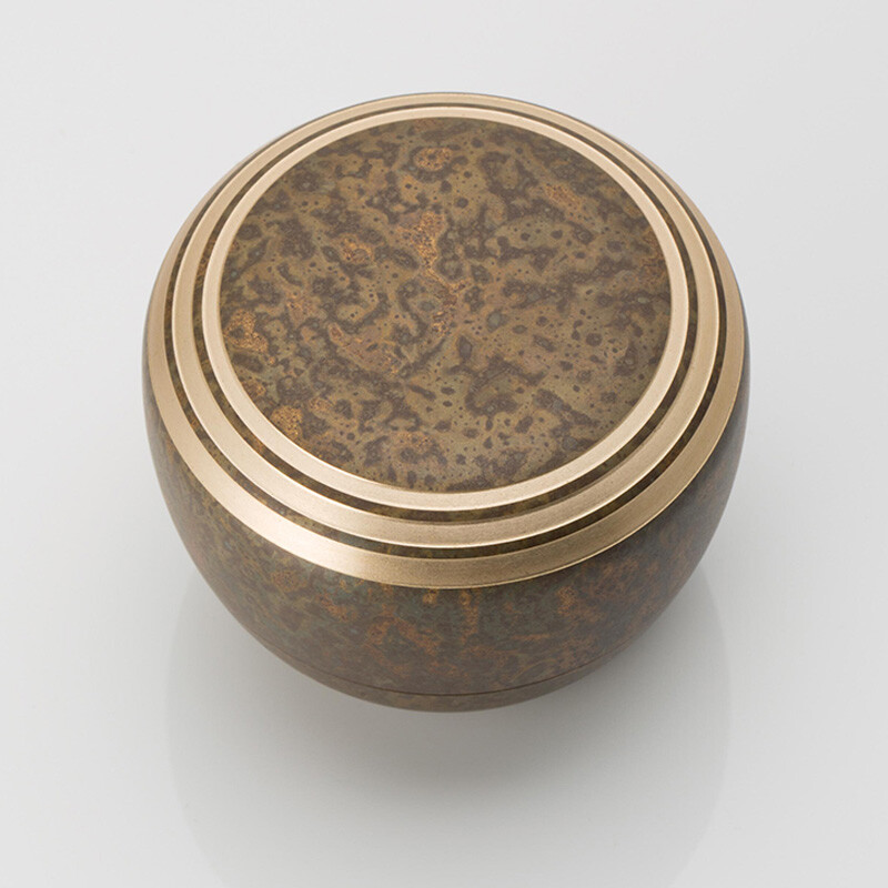 Kanata Burnt Umber Small Keepsake Urn for Human Ashes Brass
