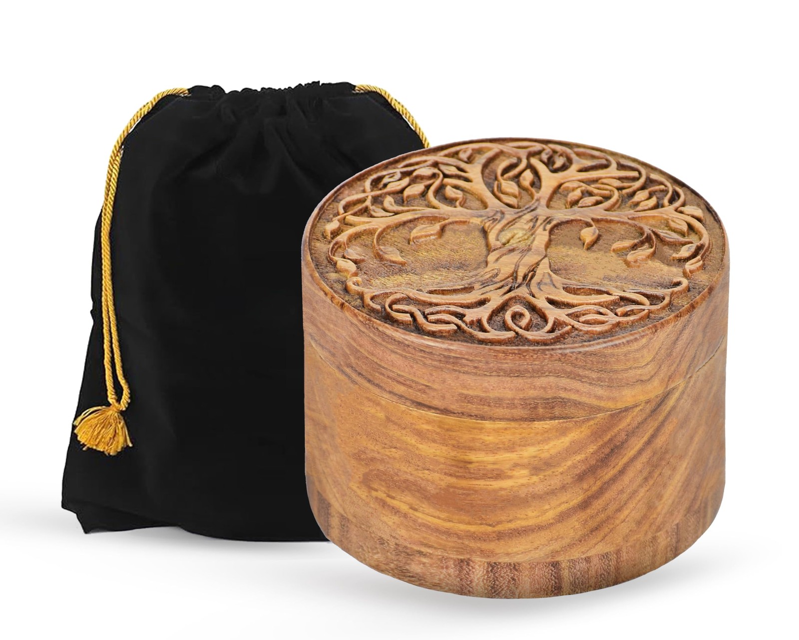 Small Wooden Urn for Human & Pet Ashes – Handcrafted Tree Small, Design