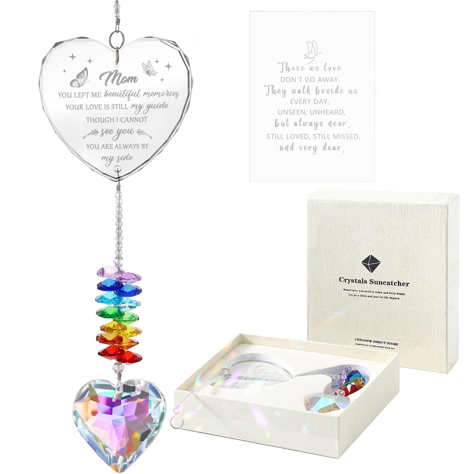 Sympathy Gifts for Loss of Mom, K9 Crystal Suncatcher Memorial Gifts for Loss…