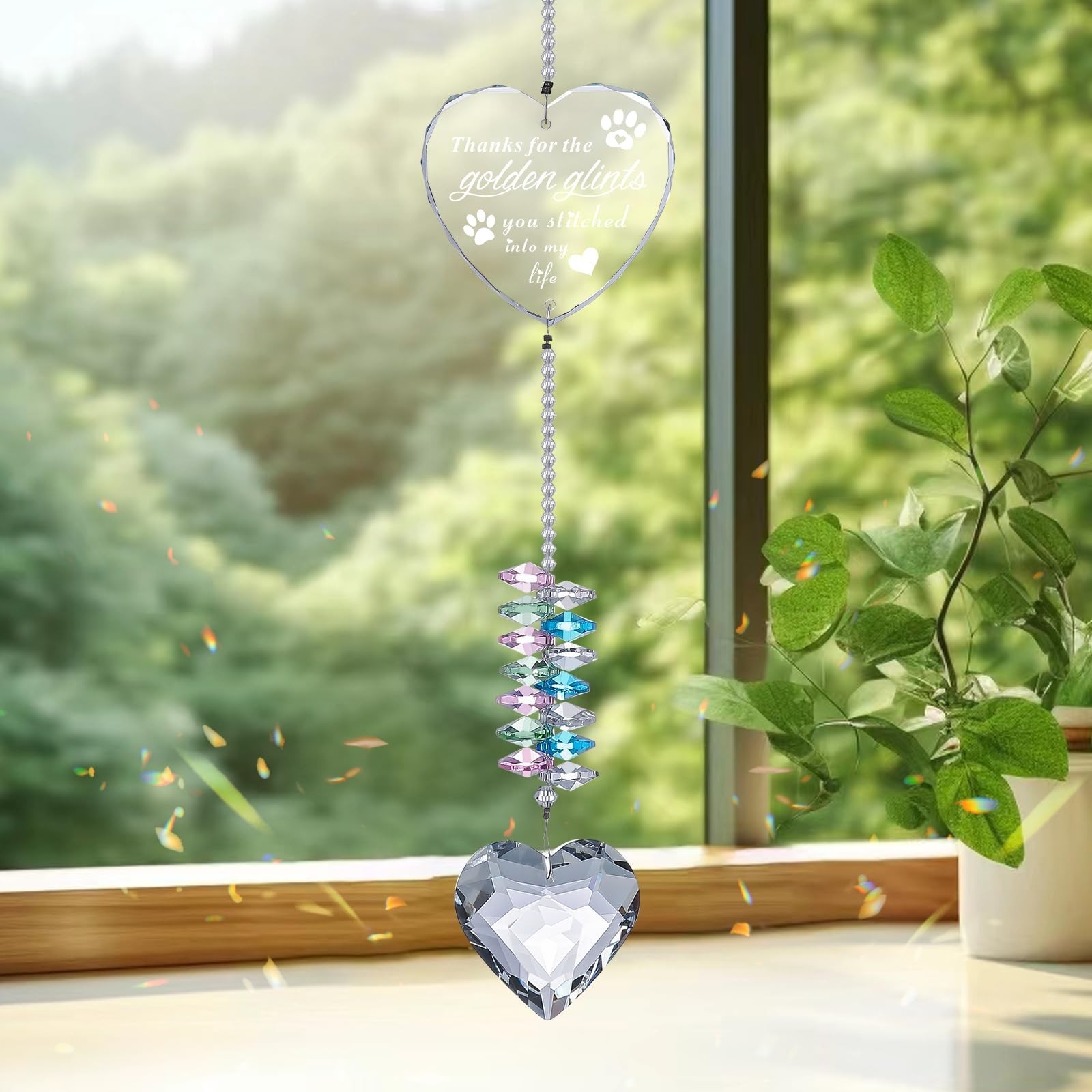 Sympathy Gift for Loss of Pet | Dog & Cat Memorial Crystal Suncatcher | Pet L…
