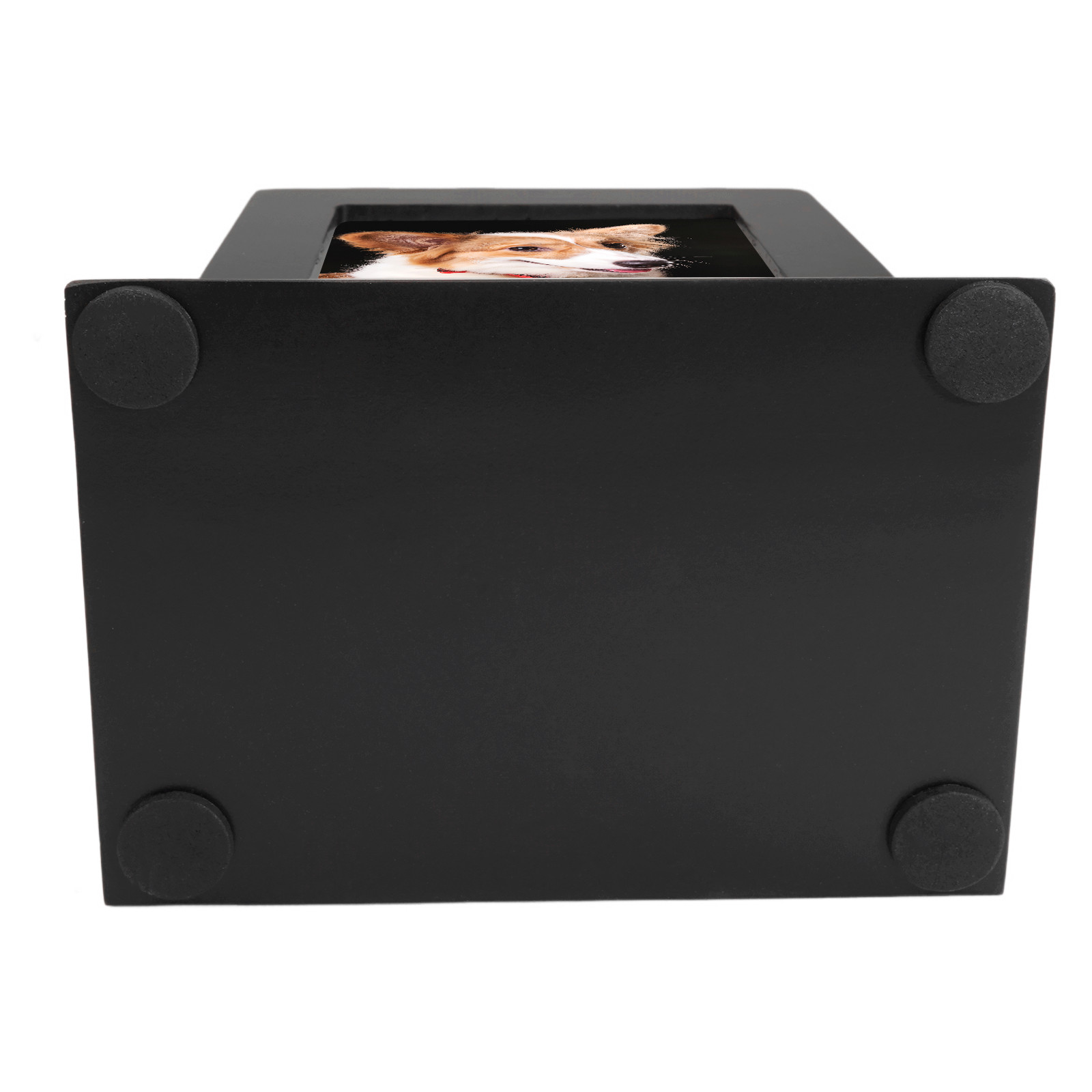 Black Wooden Memorial Urn Dogs & Cats with Storage Bag and Photo Frame