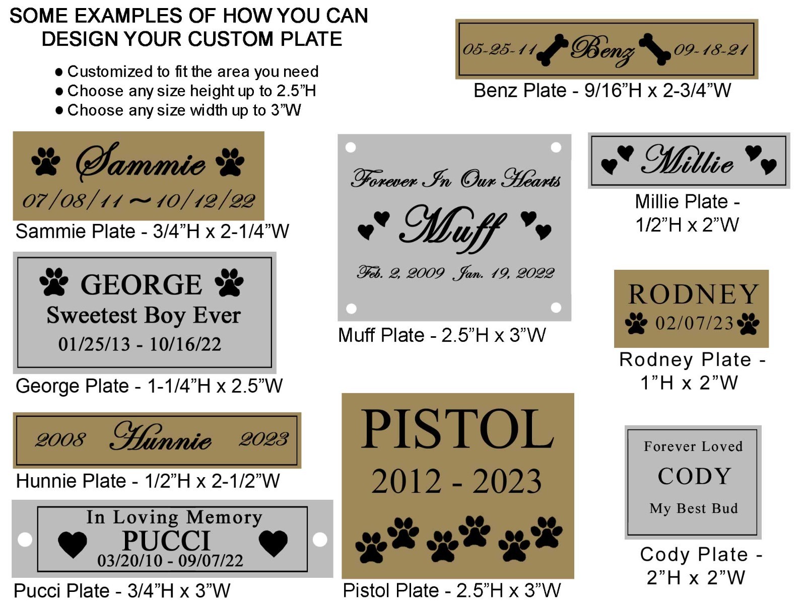 Custom Engraved Name Plate – Pet Loss Memorial – Made Your Way – Dog Cat Any Pet