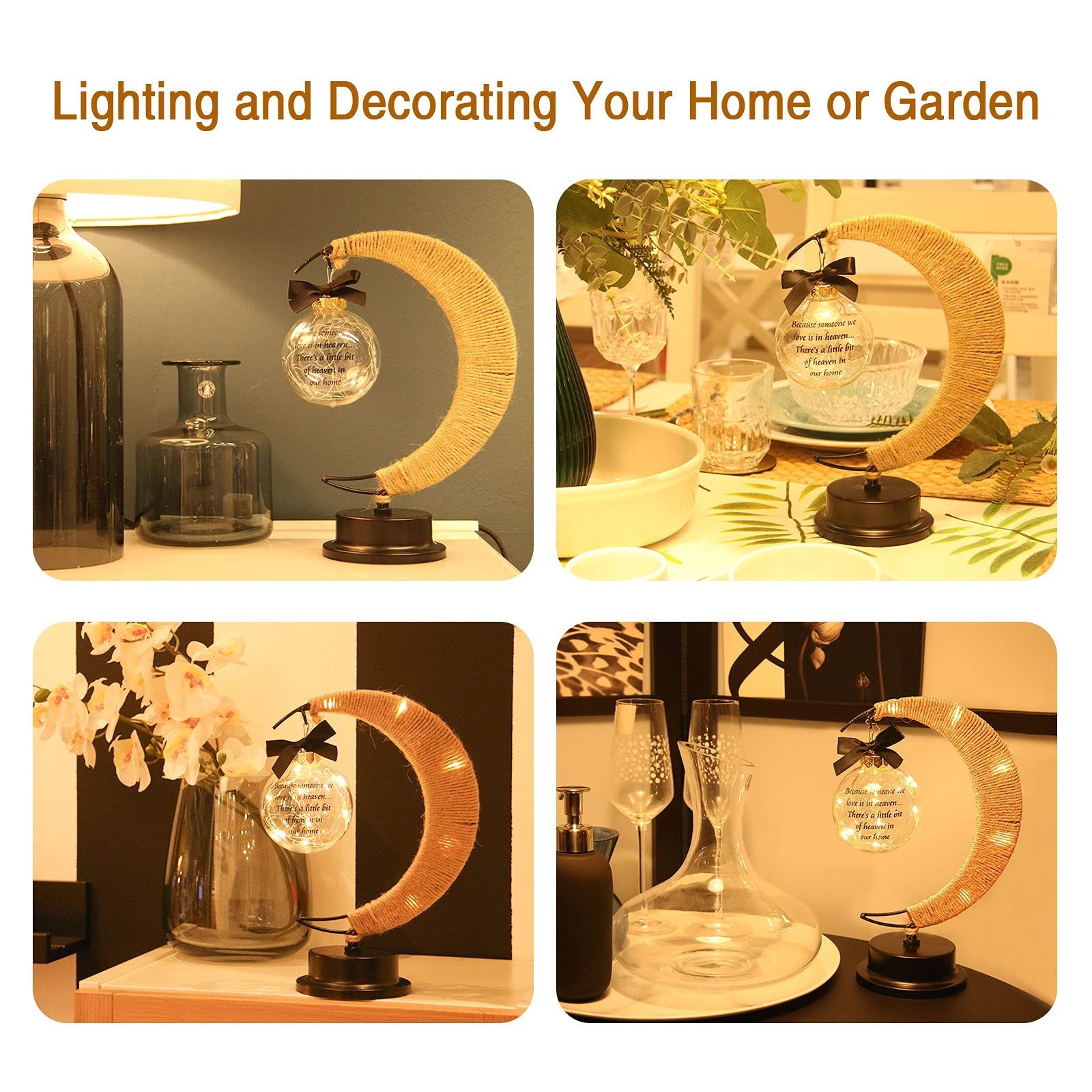 Besoamo Memorial Moon Lamp, Sympathy Gifts for Loss of Mom Father Loved One, …