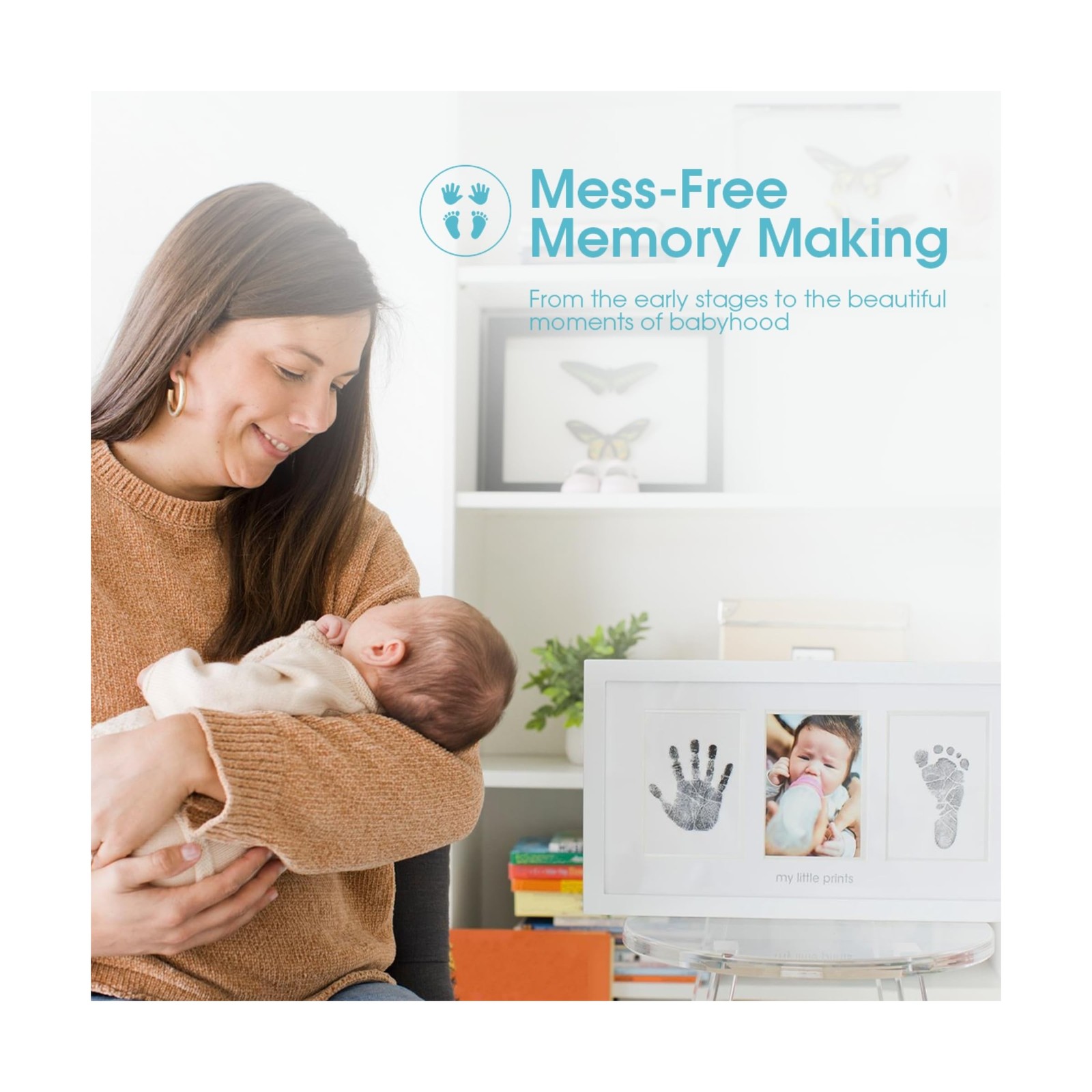 Pearhead Baby Hand and Footprint Kit – Inkless No Mess Clean-To… USA FAST SHIP