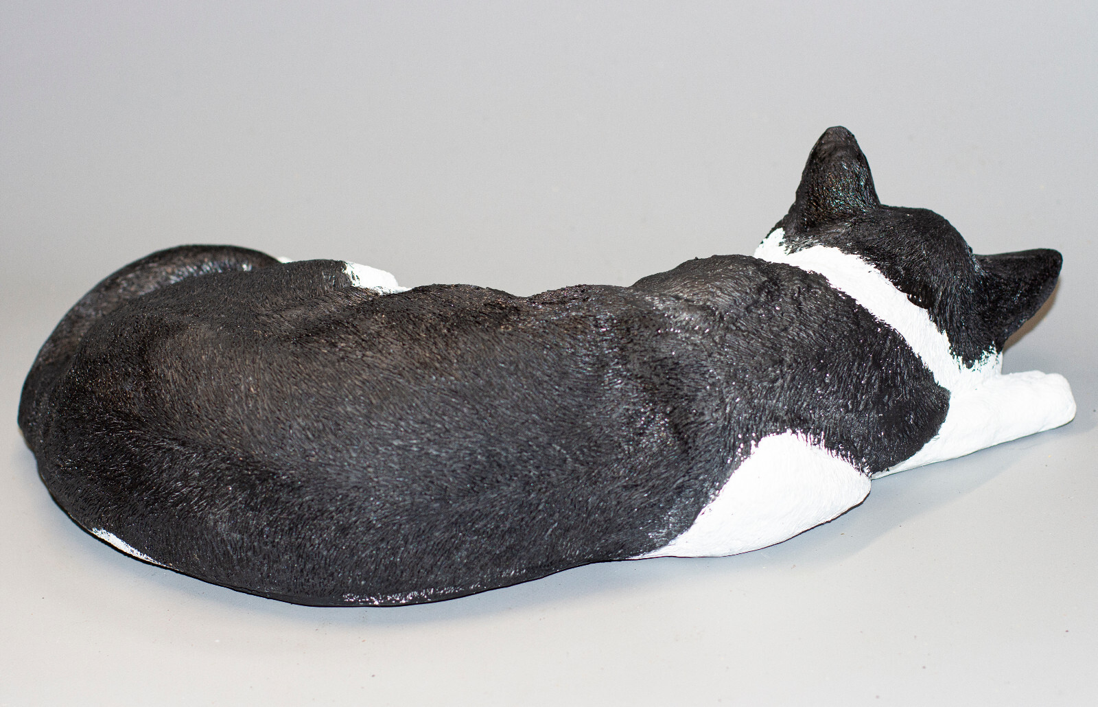 Black White Cat Urn Pet Ashes Holder Memorial Cremation Statue Funeral Casket