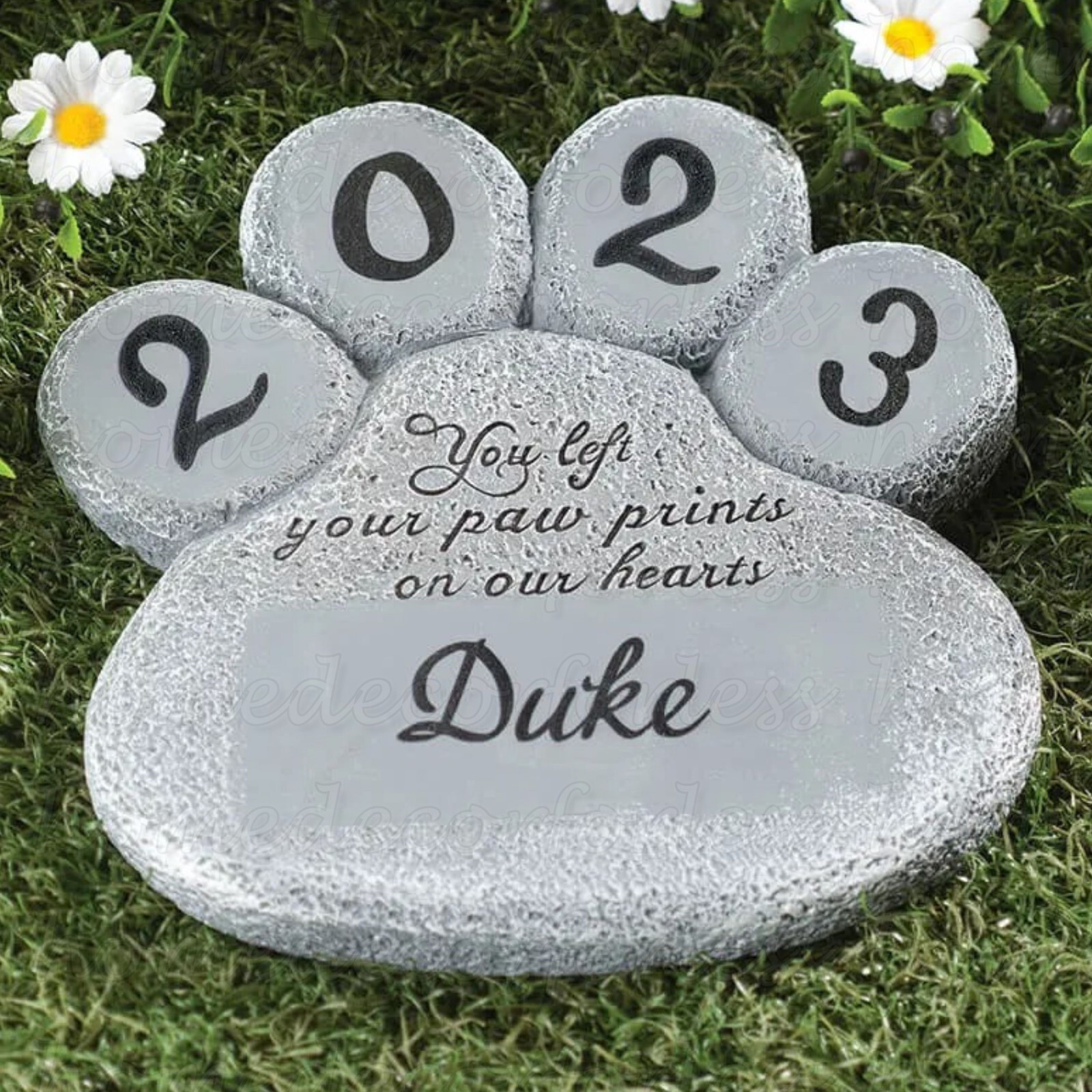 PERSONALIZED Paw Print Dog Cat Pet Memorial Grave Marker Garden Stepping Stone