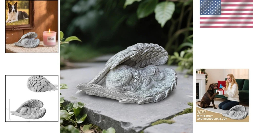 Dog Memorial Gifts for Loss of Dog Resin Pet Memorial Statue Guardian Angel