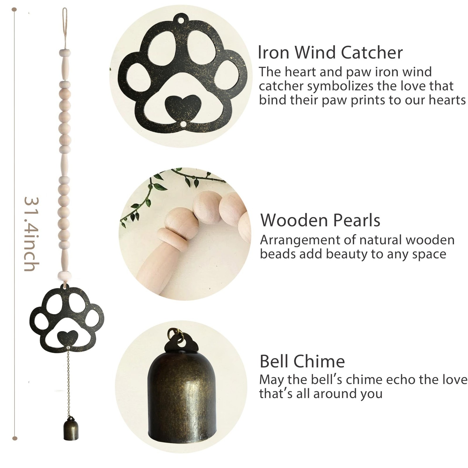 Pet Memorial Wind Chime – Dog Memorial Gifts – Pet Remembrance Gift in Memory…