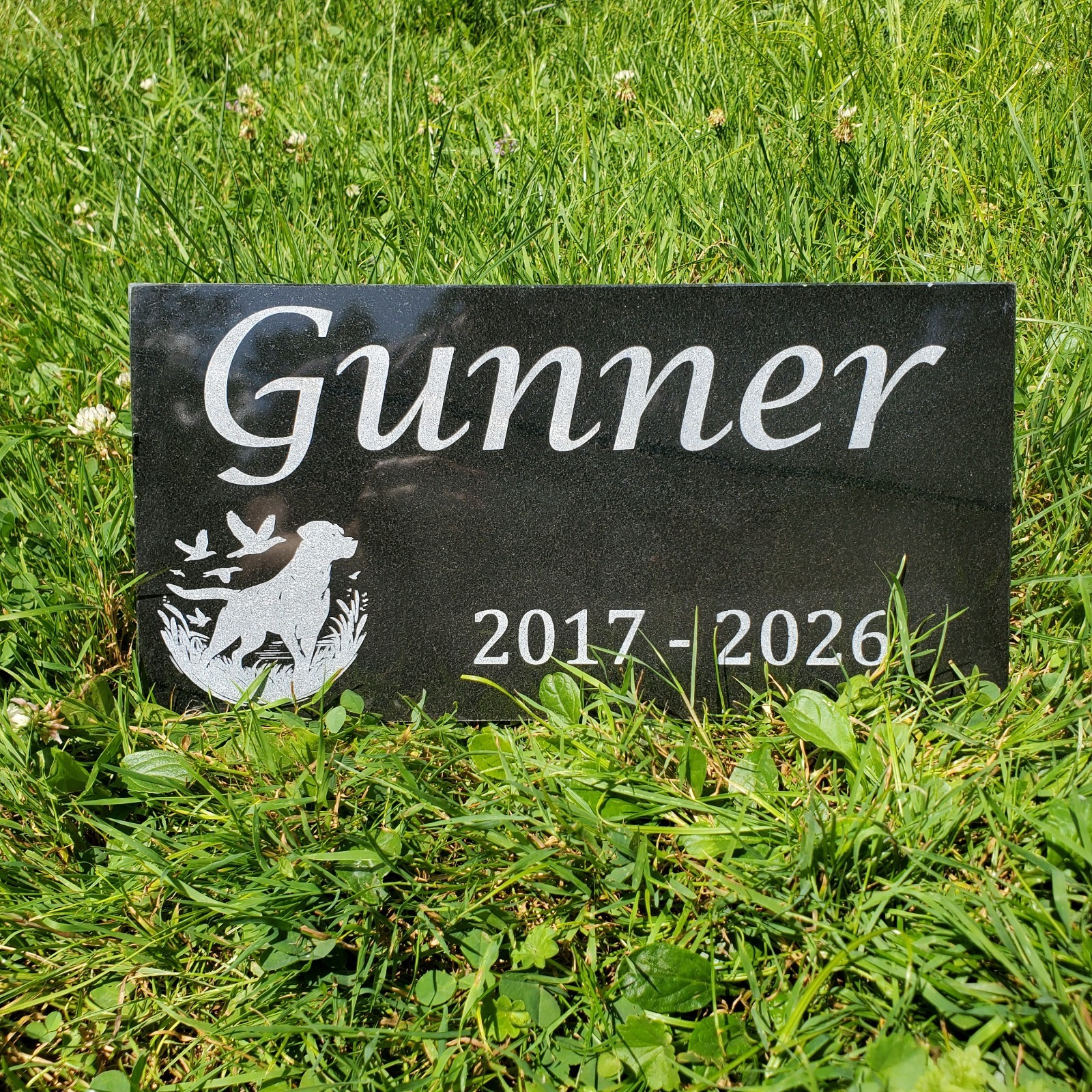 Hunting Dog Grave Marker Headstone Garden Pet Loss Memorial Burial Stone t25