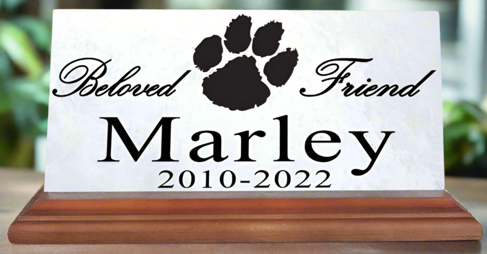 Dog Memorial Plaque Keepsake Sign for Shelf Or Mantel Personalized Pet Name & Da