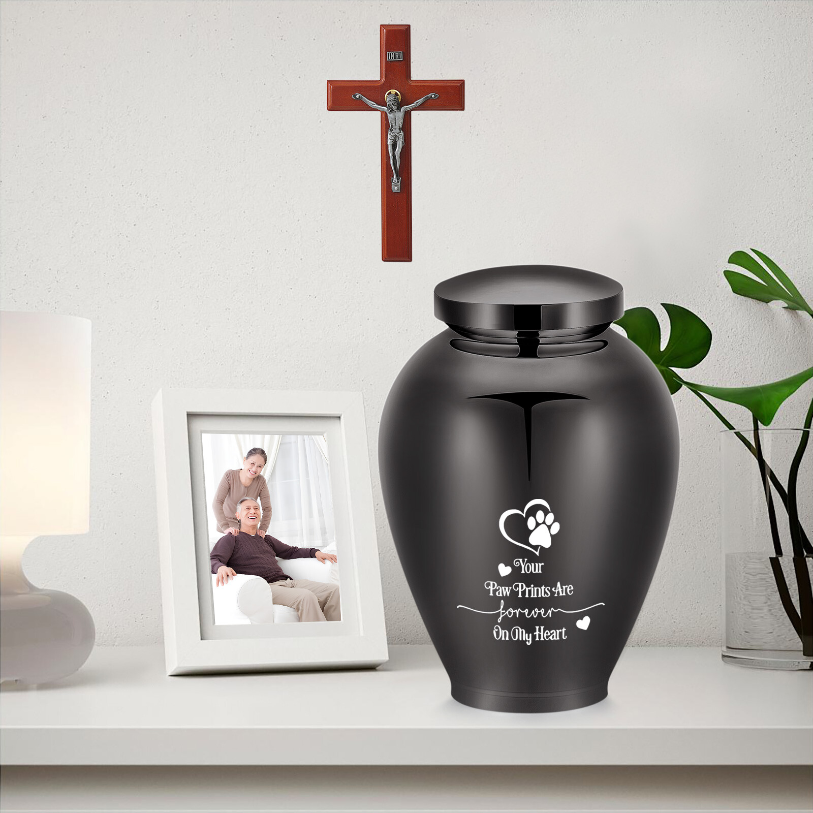 8.26 Inches Pet Urns for Dog Cat Urn Ashes Keepsake with Paw Print Cremation Urn
