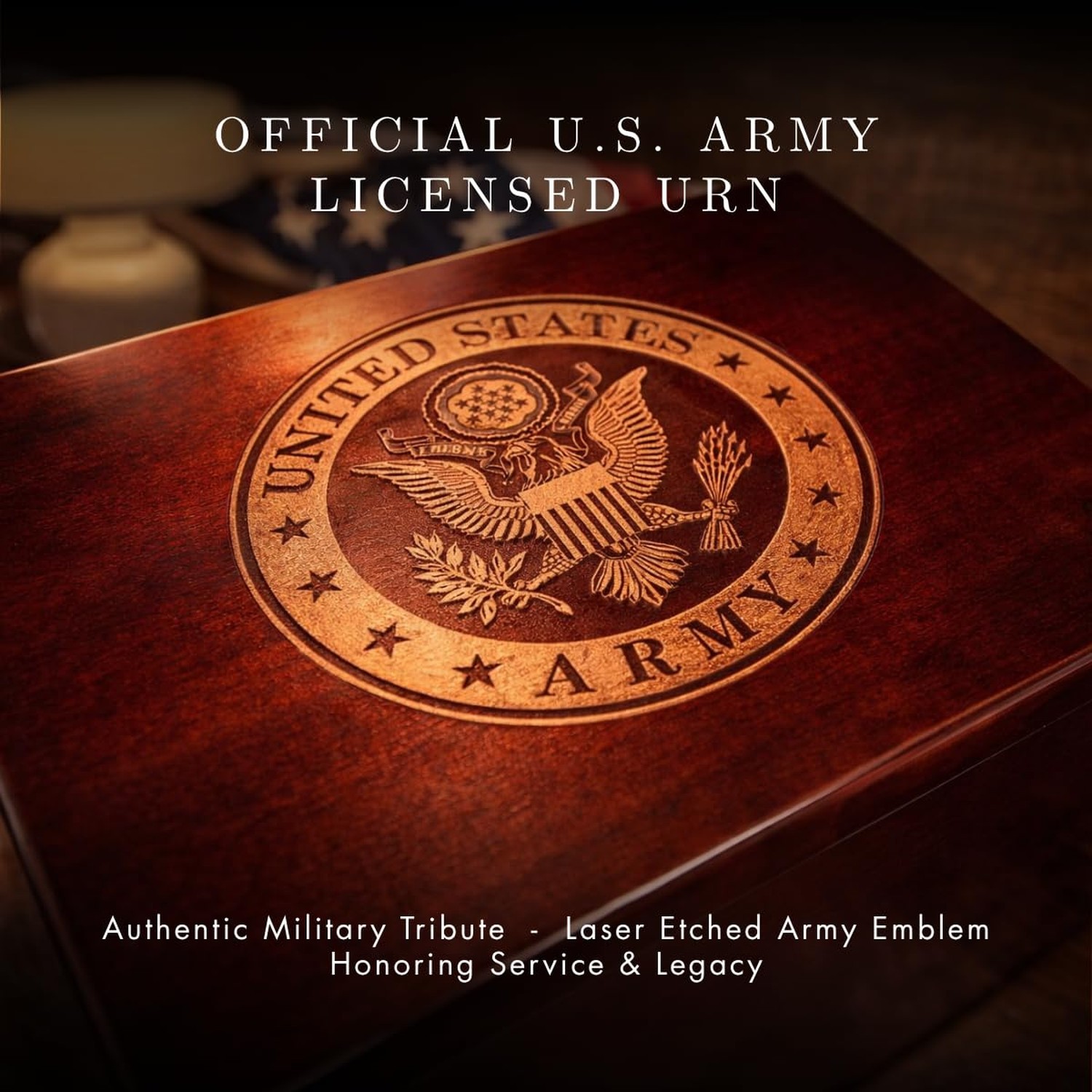 Bey-Berk Officially Licensed U.S. Army Military Urn – Large Cremation Urn for…