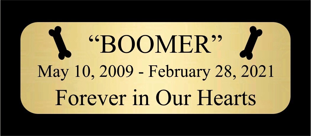 1×3″ Custom Personalized Gold or Silver Aluminum Pet Memorial Name plate