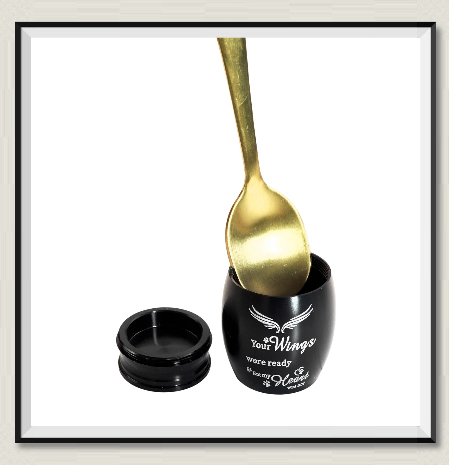 1.57 in Mini Pet Memorial Small Urns for Dog Cat Ashes Stainless Steel (Black)