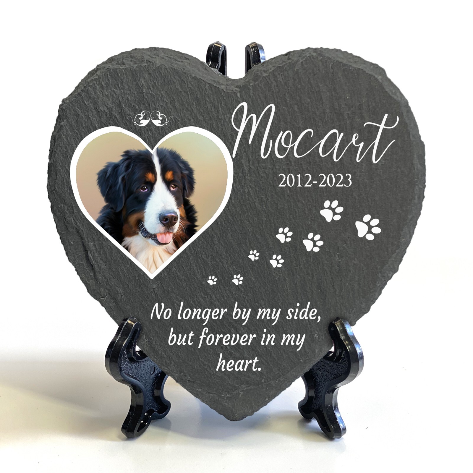 xPersonalised Pet Memorial Plaque Heart Shape Grave Marker Keepsake 4×4” 8×11”